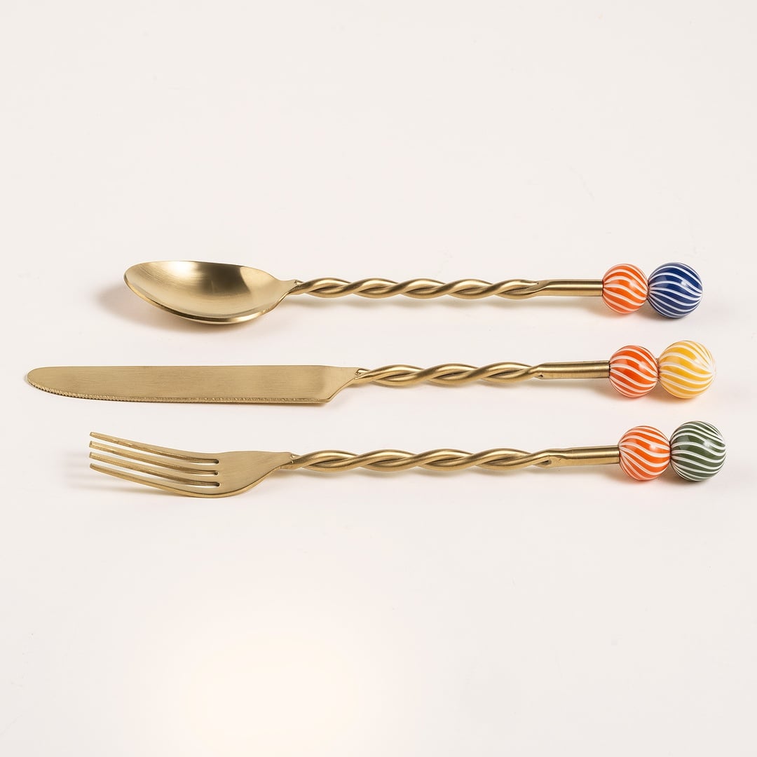 Rampur Çelik - Pirinç Çkb Seti 4x26x2 Cm Altın - Renkli