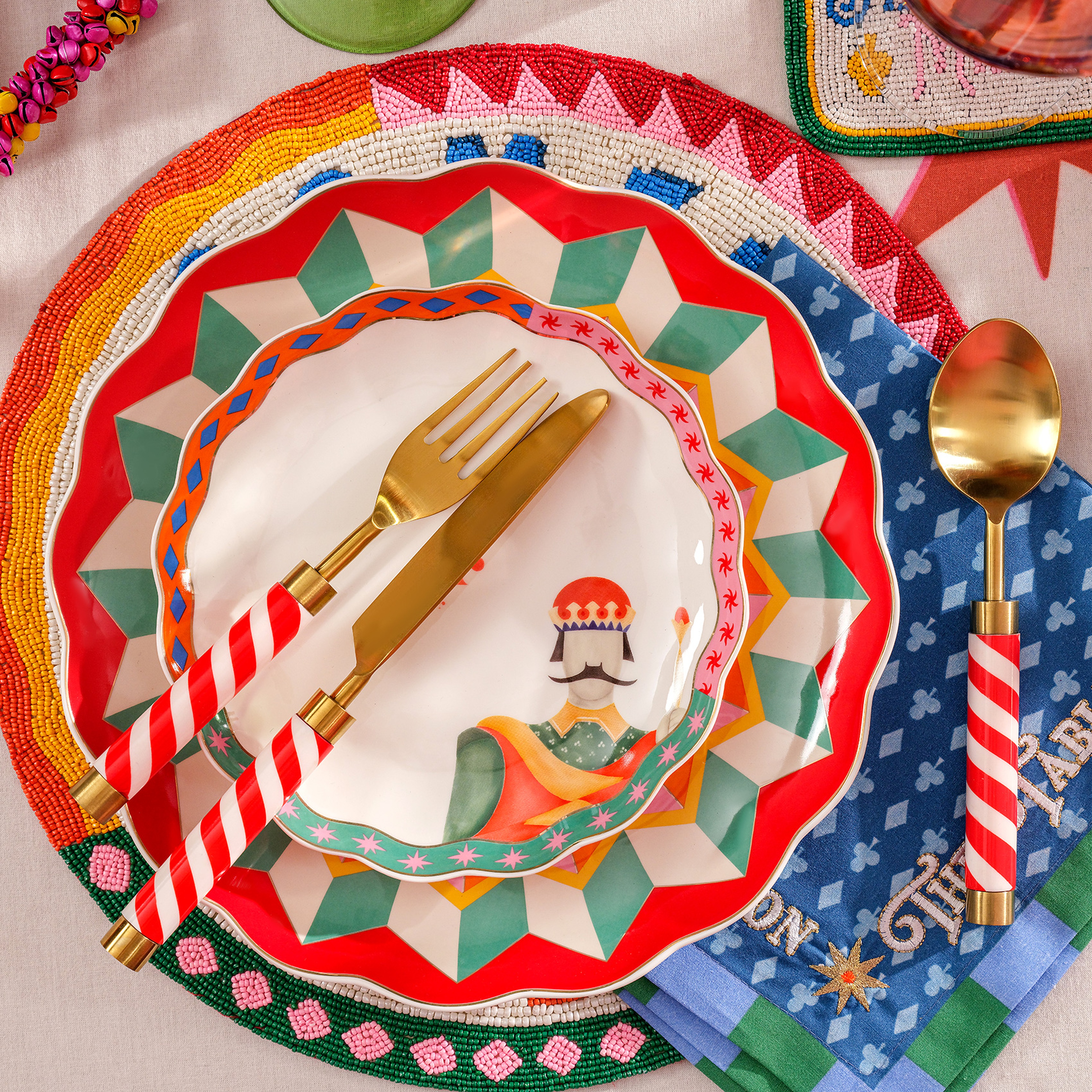 Rampur Çelik - Pirinç Çkb Seti 5x24 Cm Altın- Kırmızı