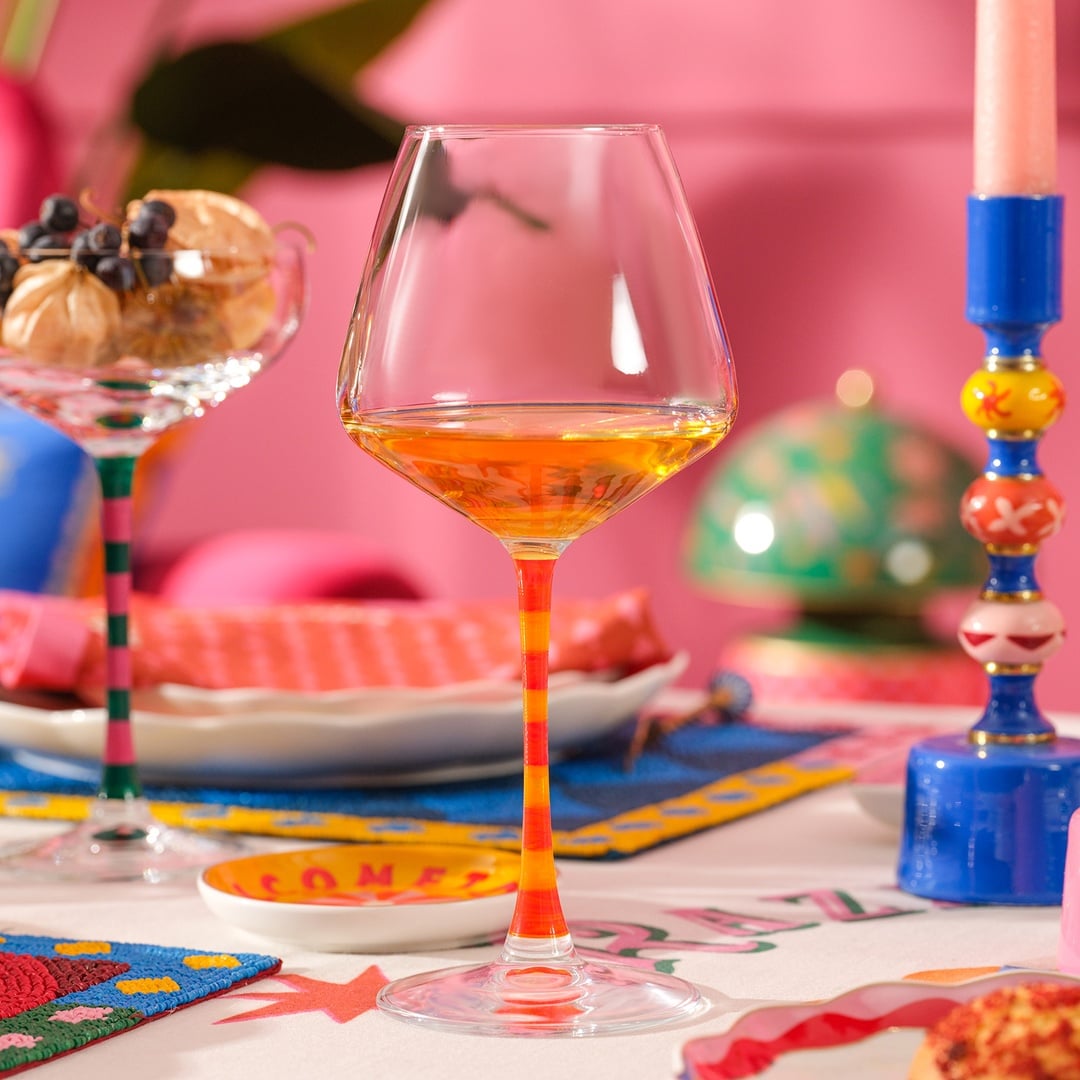 Loess Cam Kadeh 440 Ml Sarı - Turuncu