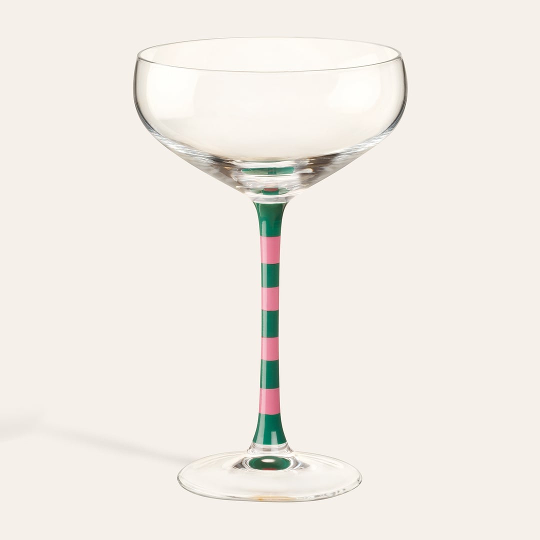 Loess Cam Kadeh 270 Ml Yeşil - Pembe