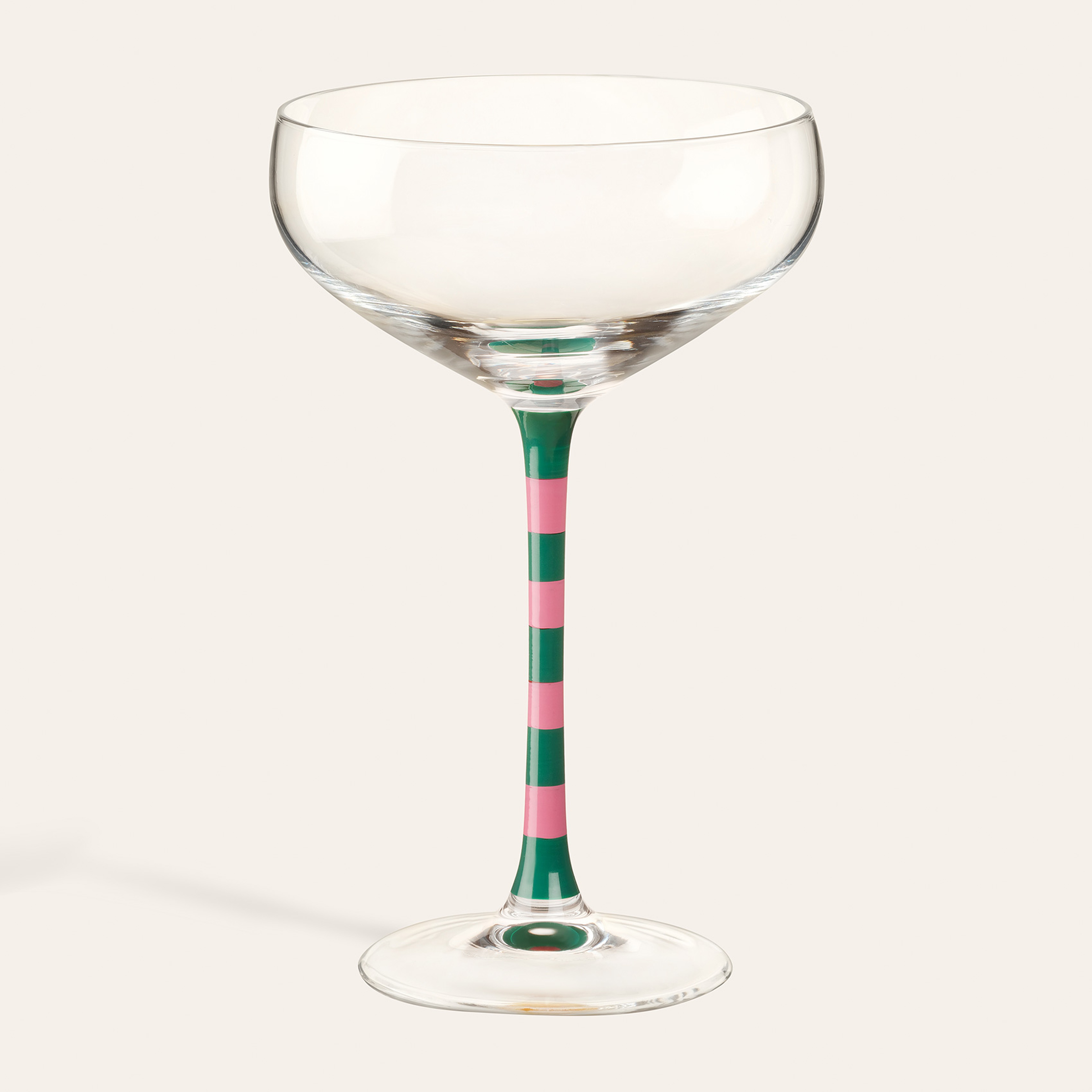 Loess Cam Kadeh 270 Ml Yeşil - Pembe