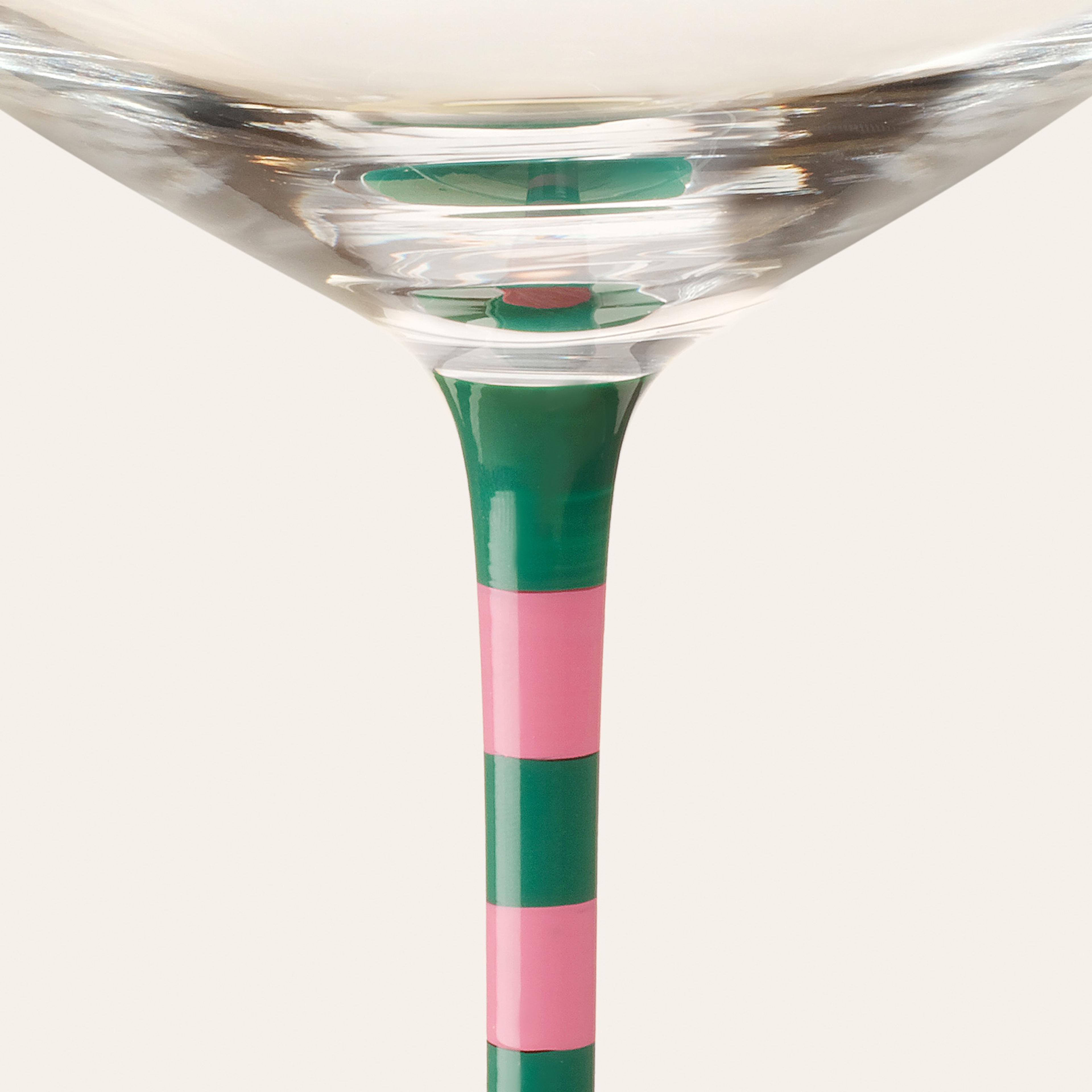 Loess Cam Kadeh 270 Ml Yeşil - Pembe