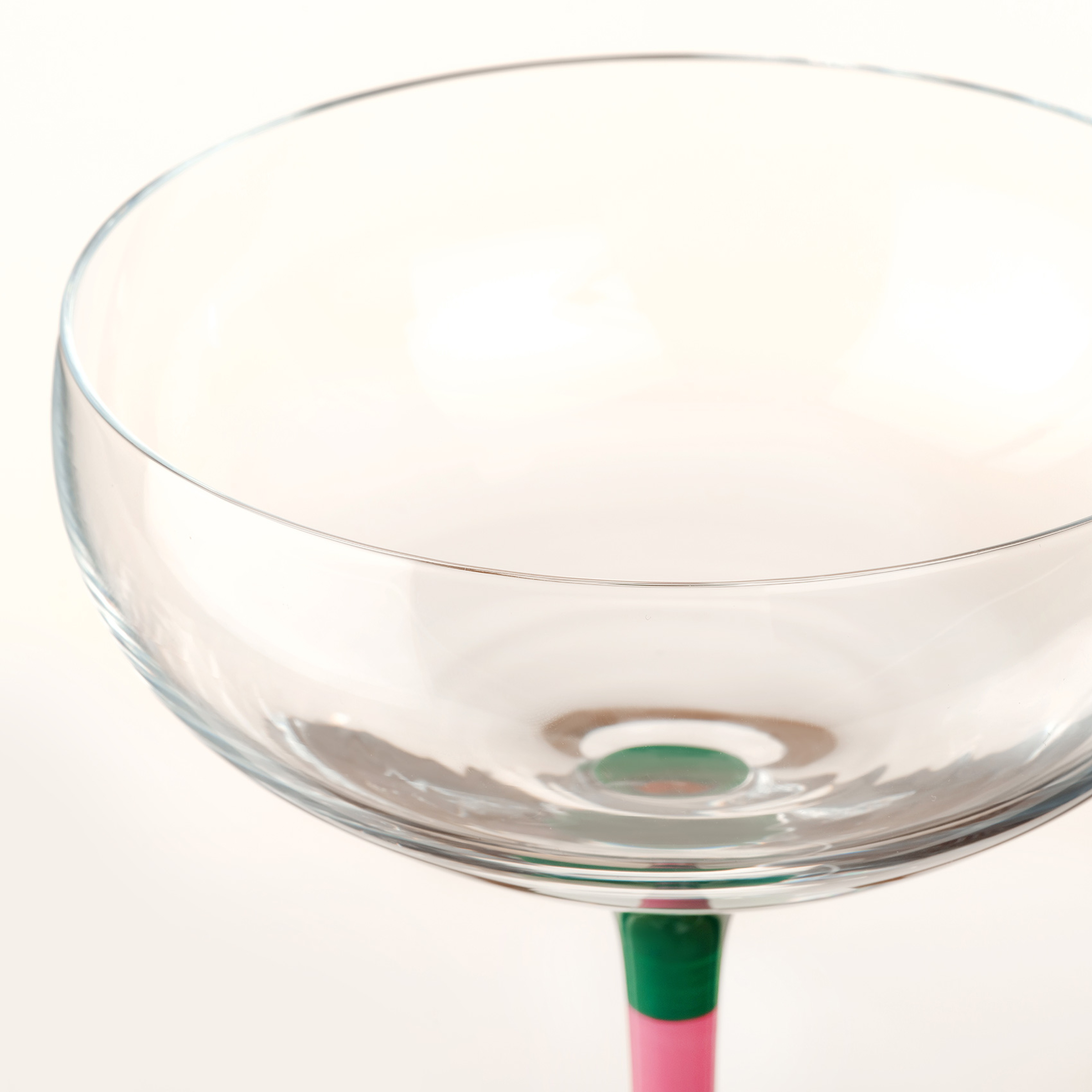 Loess Cam Kadeh 270 Ml Yeşil - Pembe