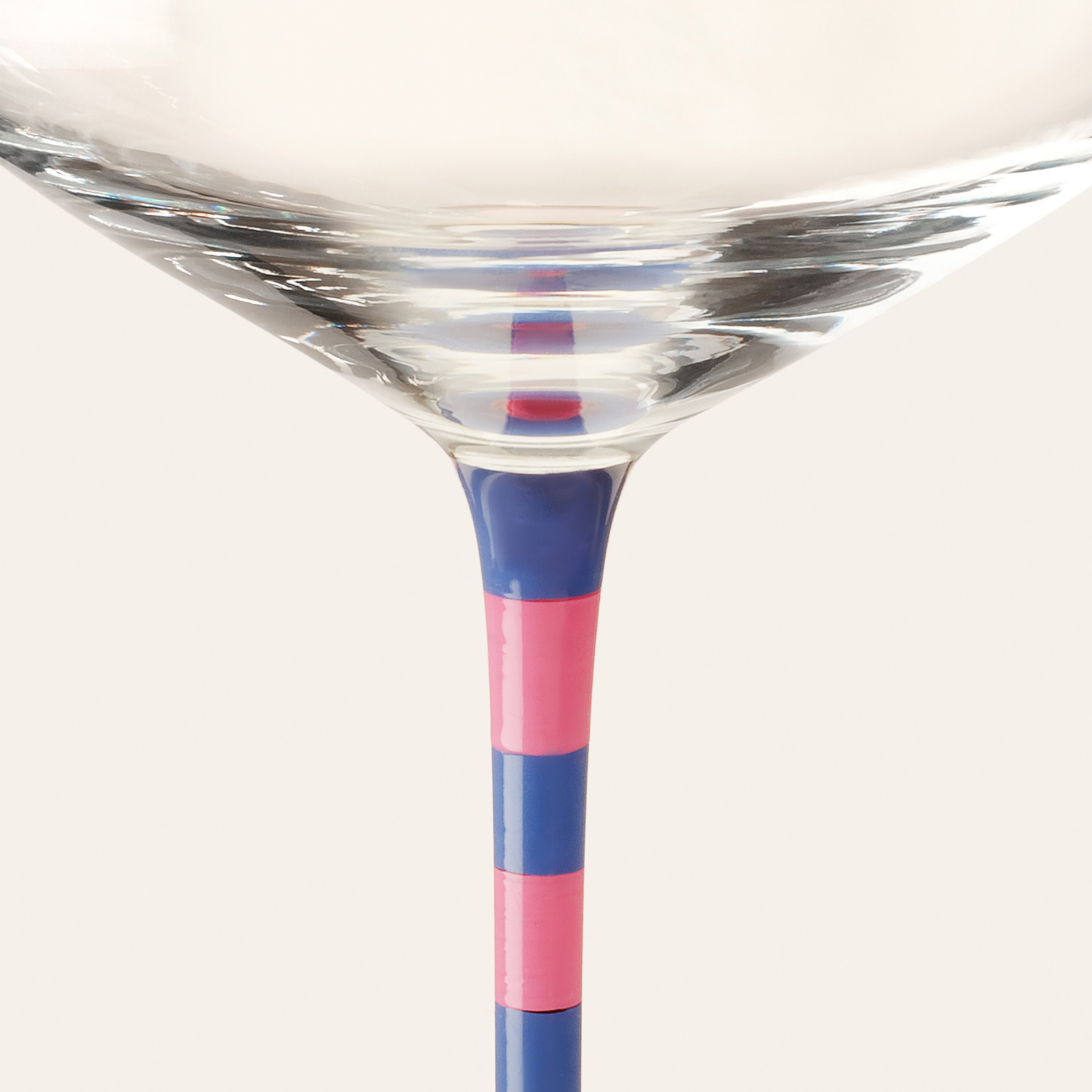 Loess Cam Kadeh 580 Ml Mavi - Pembe