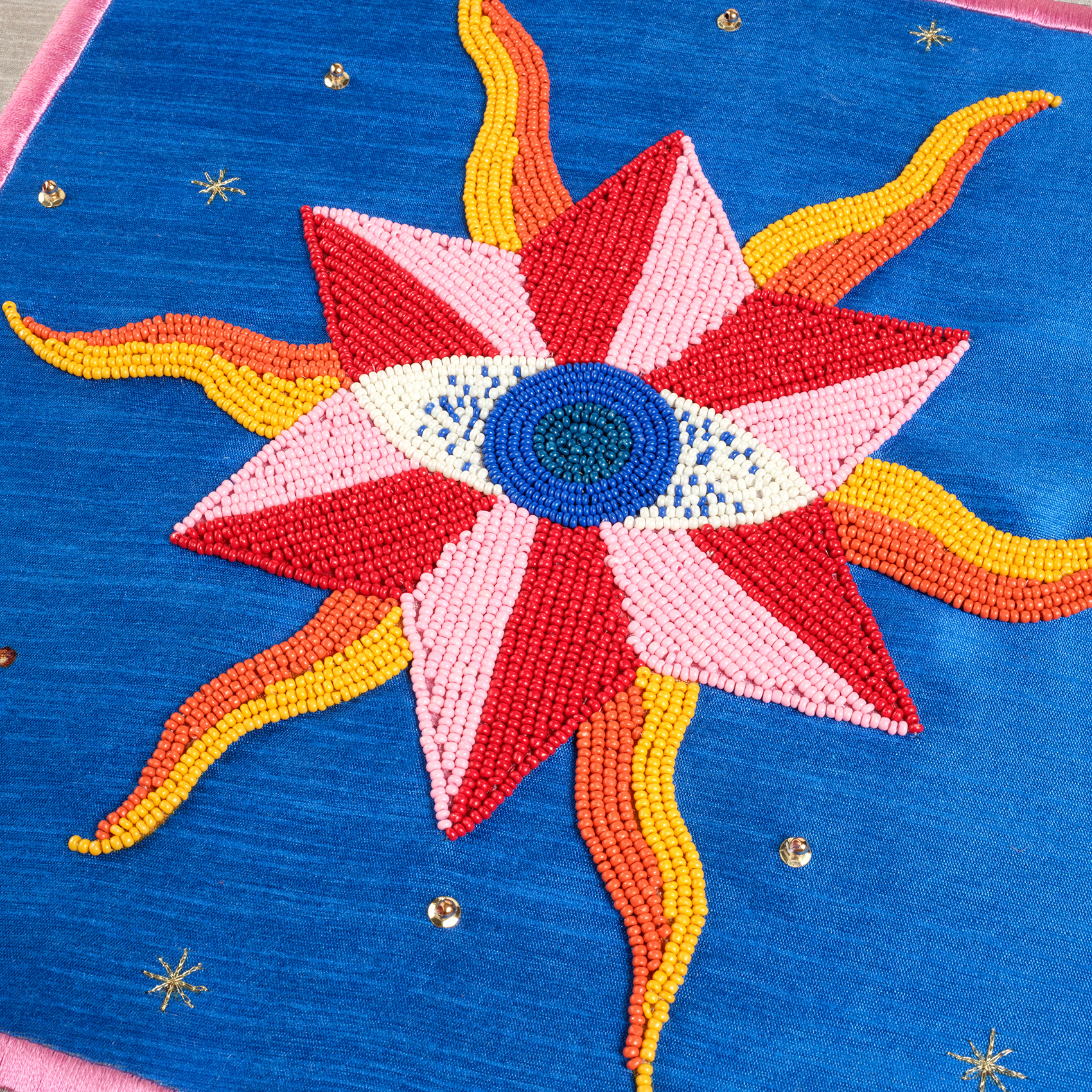 Dadrı El İşi Boncuklu Ağaç Tablo 40x40 Cm Mavi