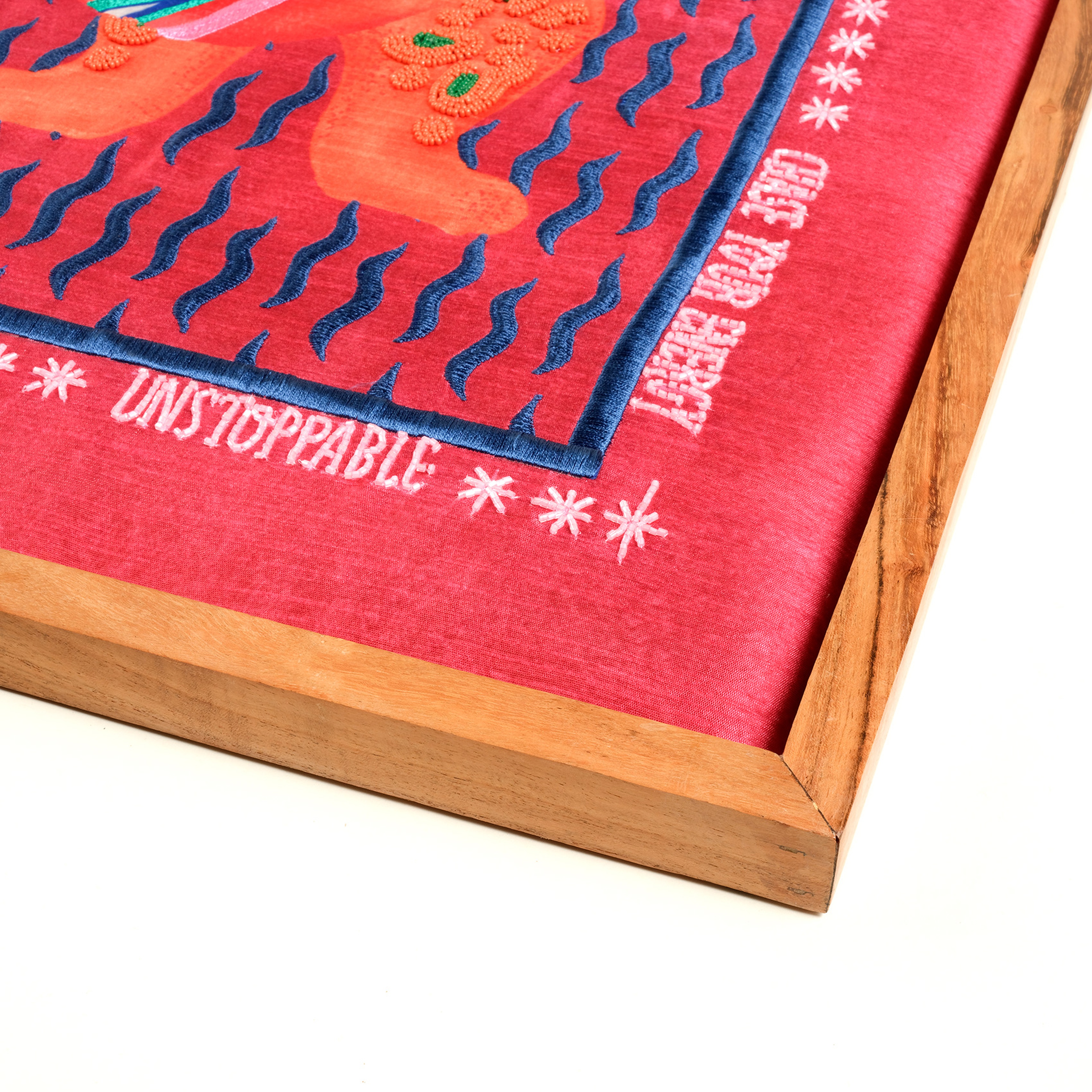 Dadrı El İşi Boncuklu Ağaç Tablo 45x80 Cm Turuncu