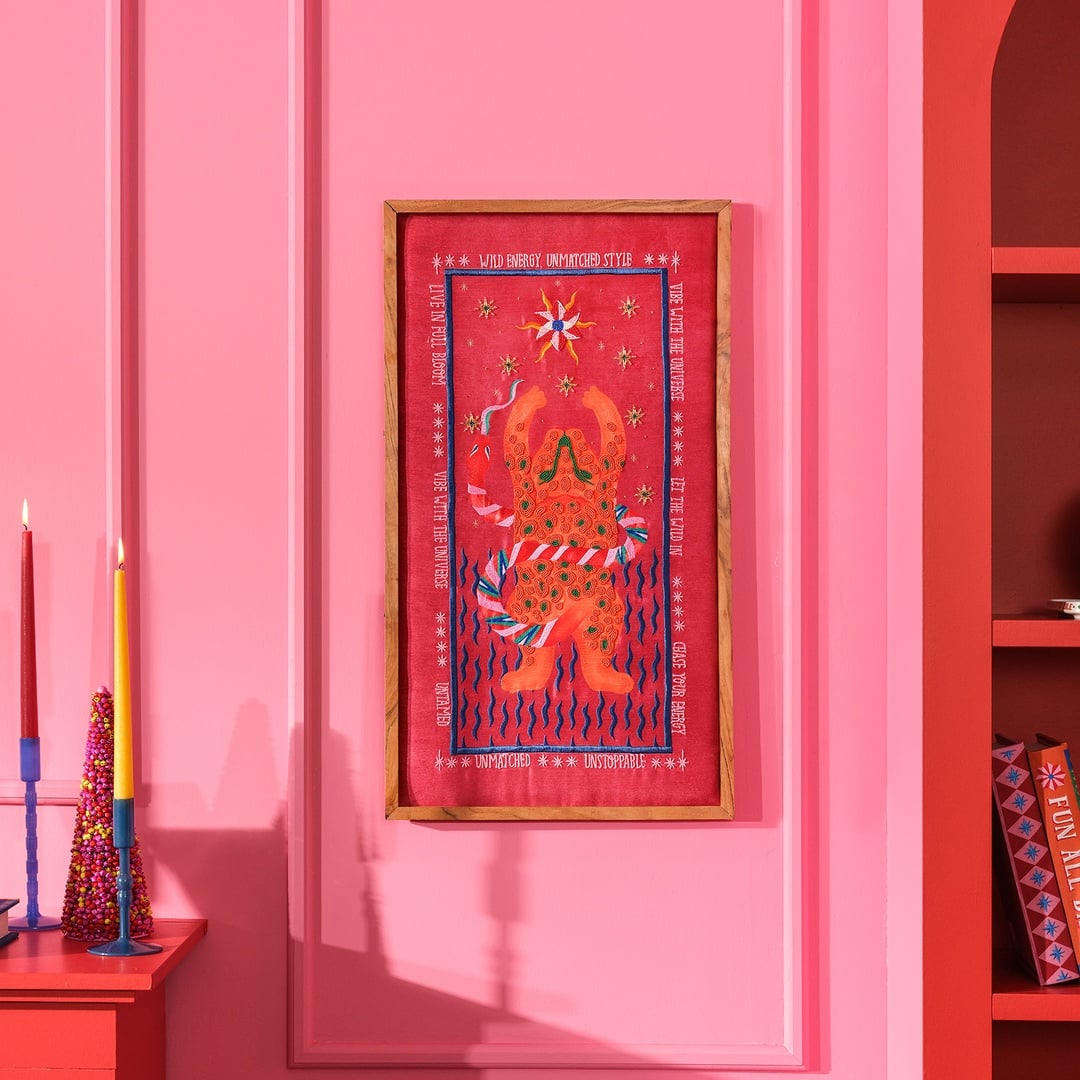 Dadrı El İşi Boncuklu Ağaç Tablo 45x80 Cm Turuncu