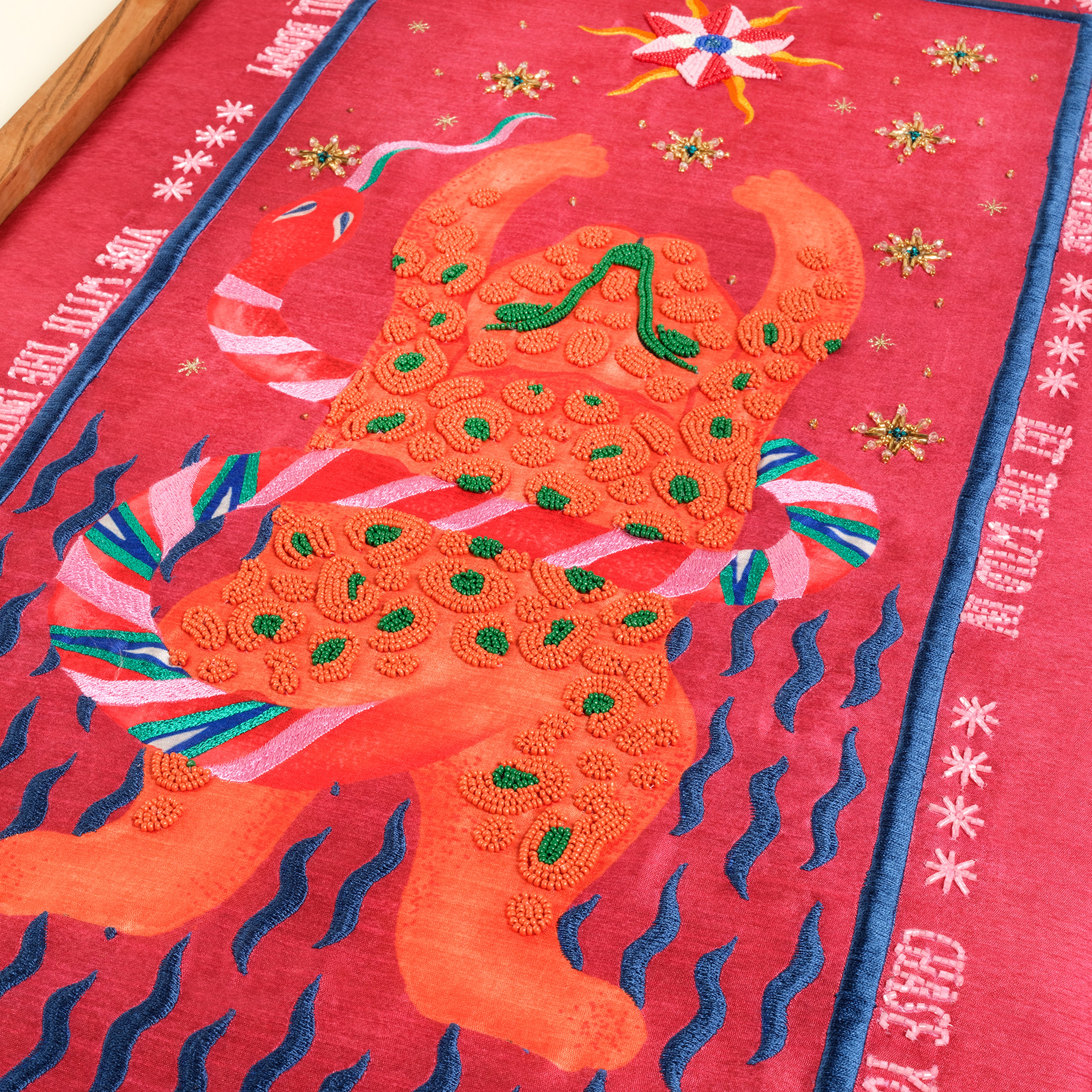 Dadrı El İşi Boncuklu Ağaç Tablo 45x80 Cm Turuncu