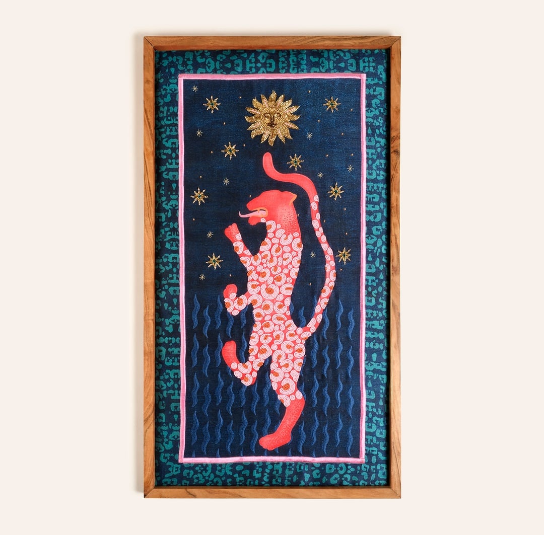 Dadrı El İşi Boncuklu Ahşap Tablo 45x80 Cm Lacivert