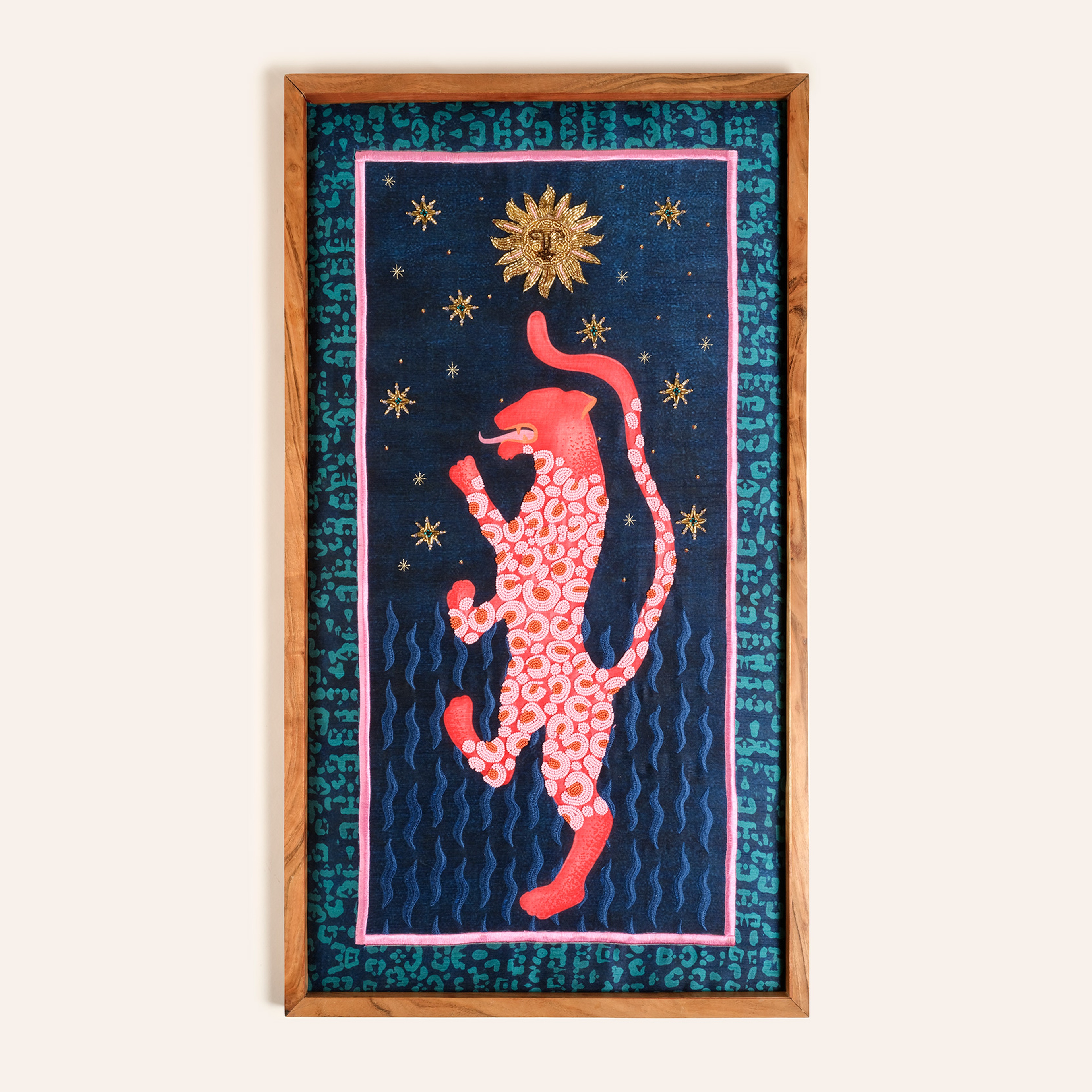 Dadrı El İşi Boncuklu Ahşap Tablo 45x80 Cm Lacivert