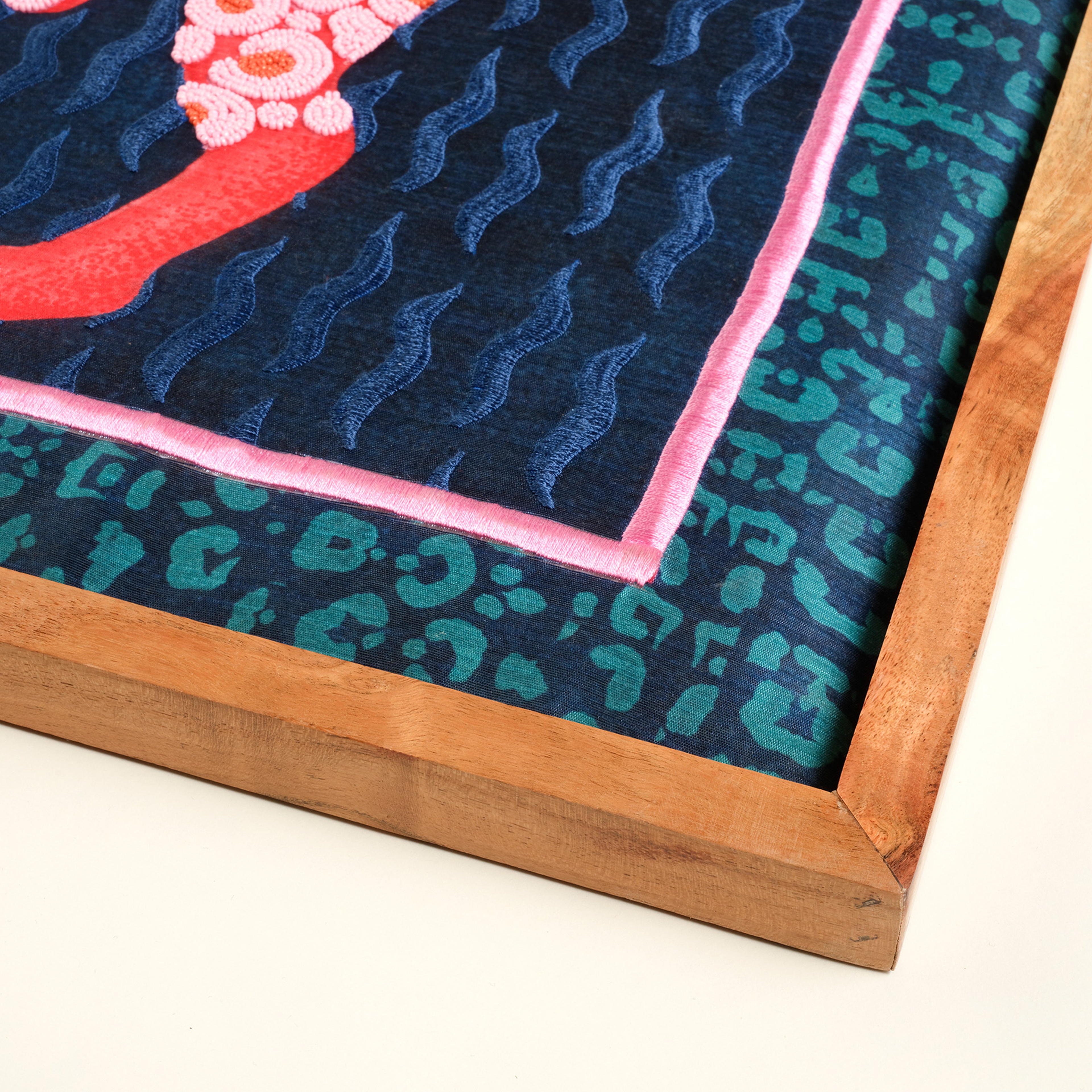 Dadrı El İşi Boncuklu Ahşap Tablo 45x80 Cm Lacivert