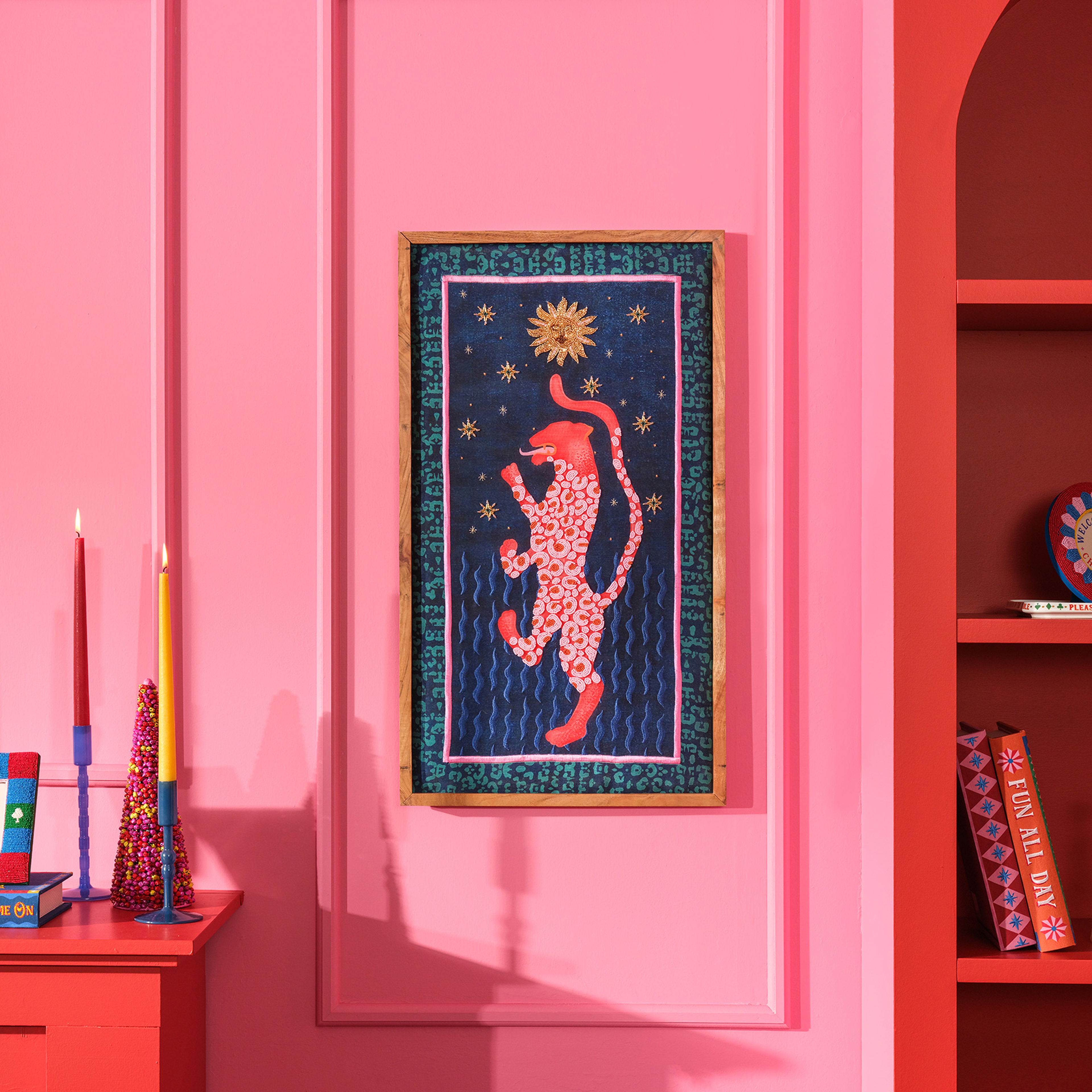 Dadrı El İşi Boncuklu Ahşap Tablo 45x80 Cm Lacivert