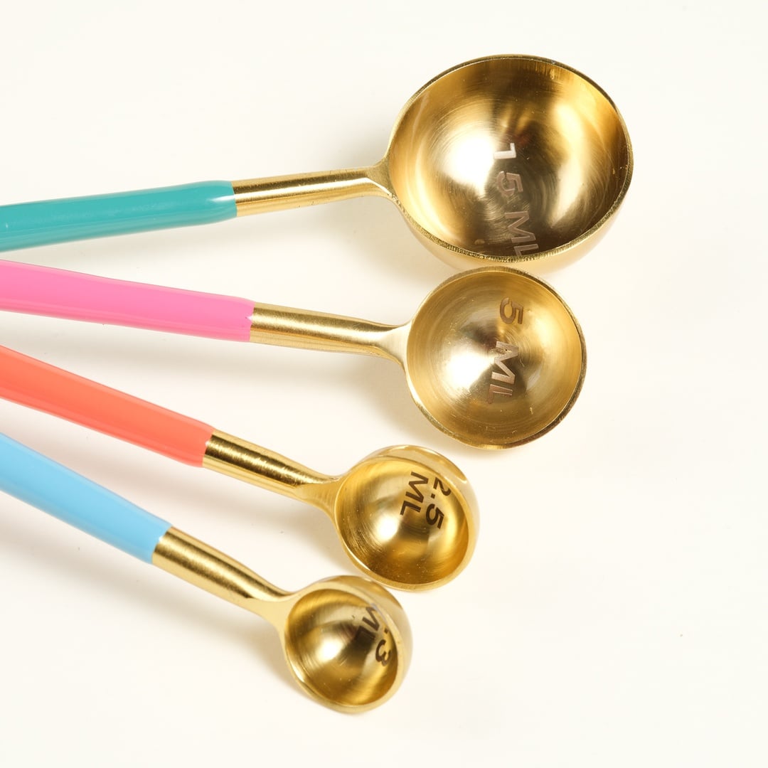 Tanda Çelik Ölçü Kaşık Seti 15x4x2 Cm Altın - Renkli