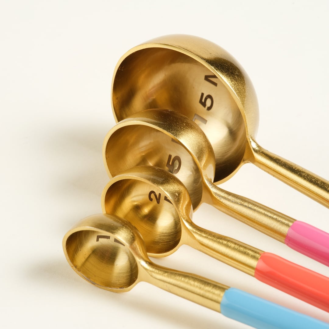 Tanda Çelik Ölçü Kaşık Seti 15x4x2 Cm Altın - Renkli