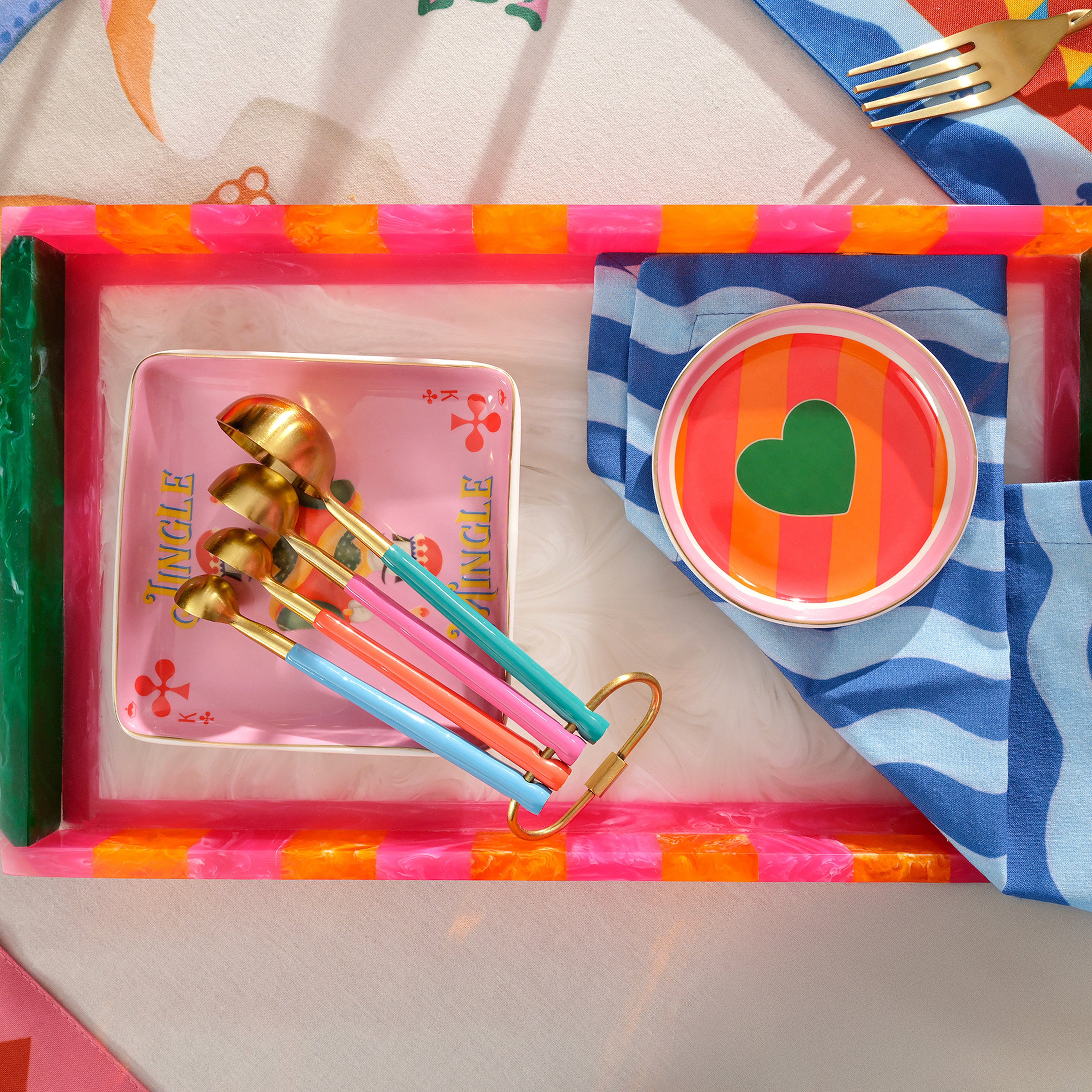 Tanda Çelik Ölçü Kaşık Seti 15x4x2 Cm Altın - Renkli