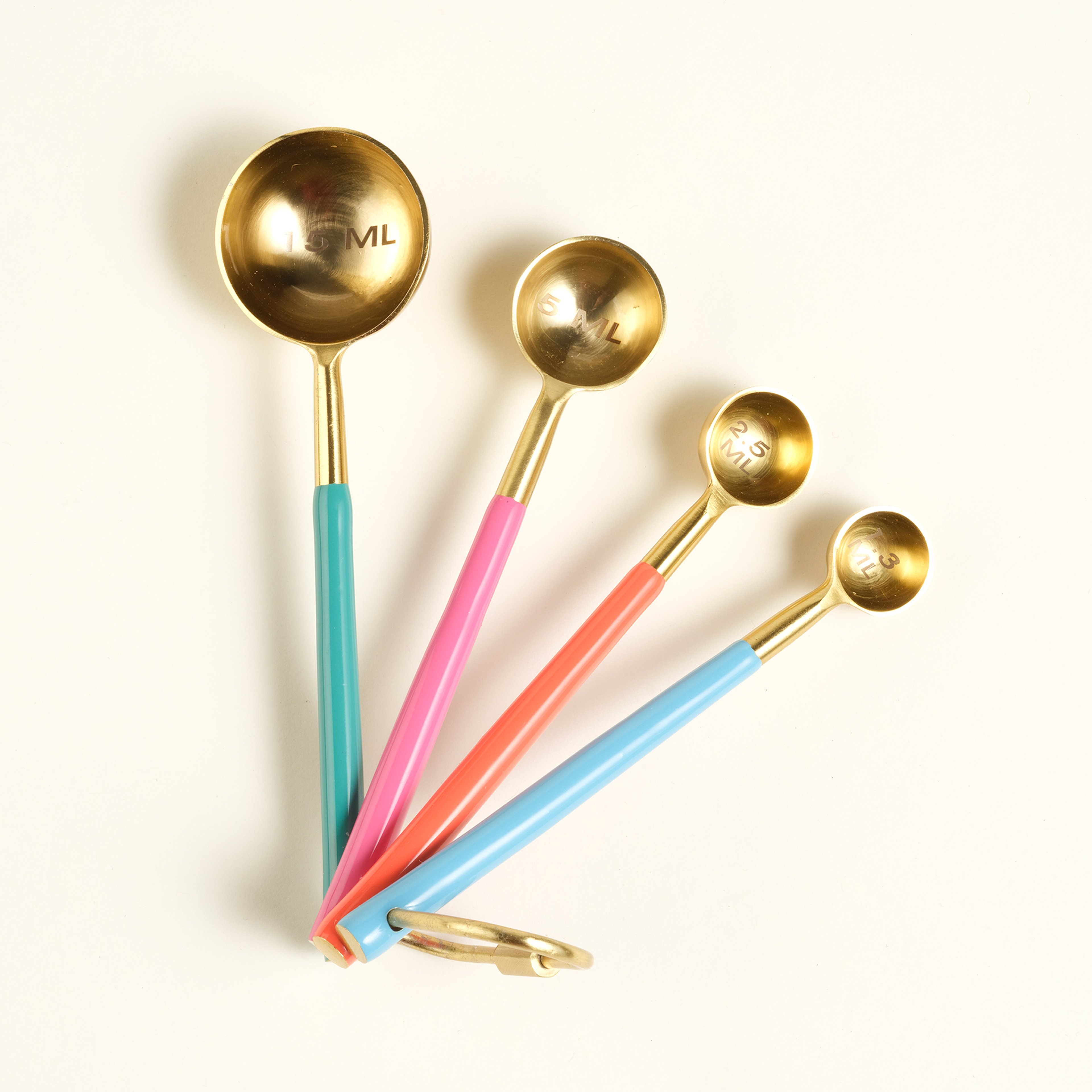Tanda Çelik Ölçü Kaşık Seti 15x4x2 Cm Altın - Renkli