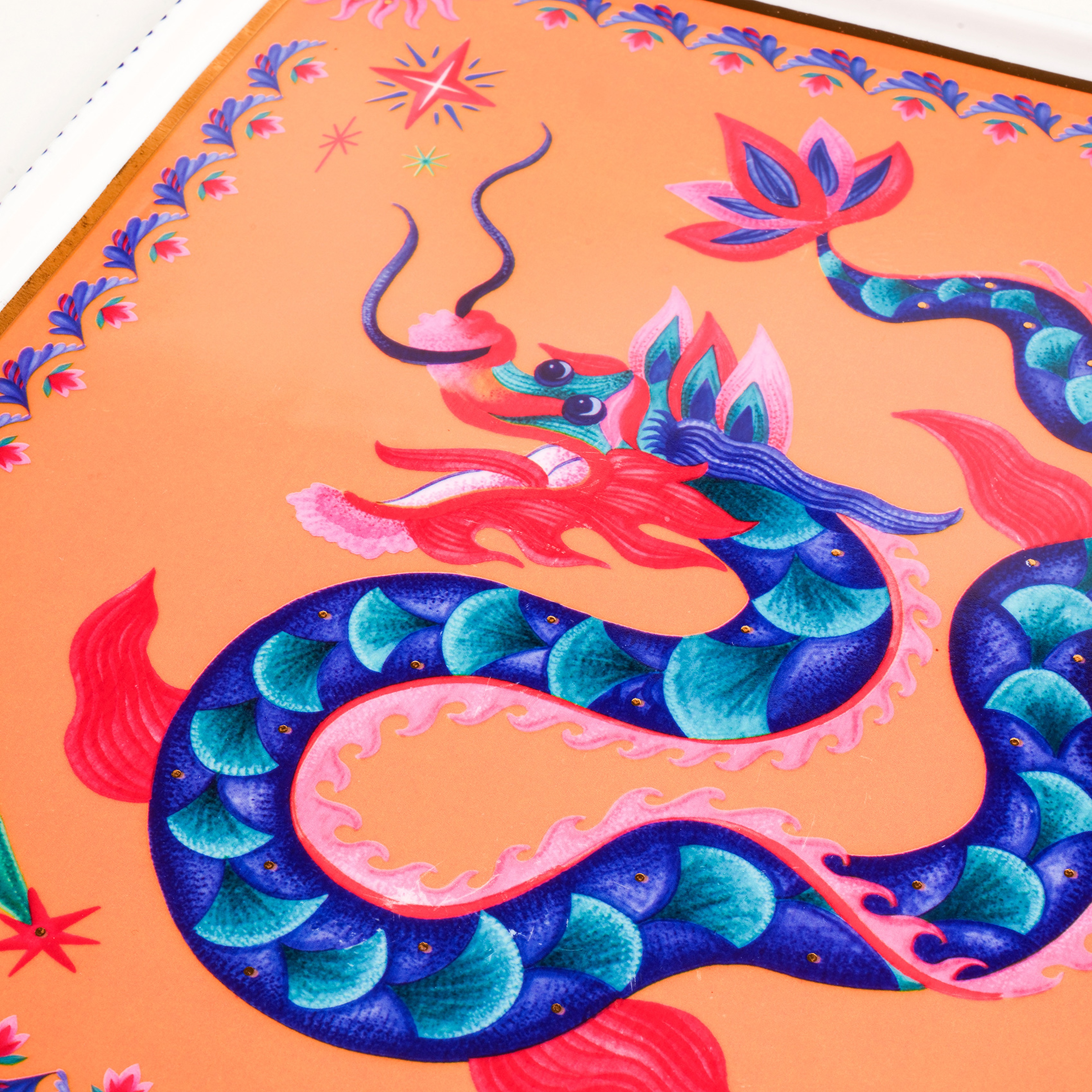 Shekou Porselen Dekoratif Tepsi 28x28x3 Cm Renkli