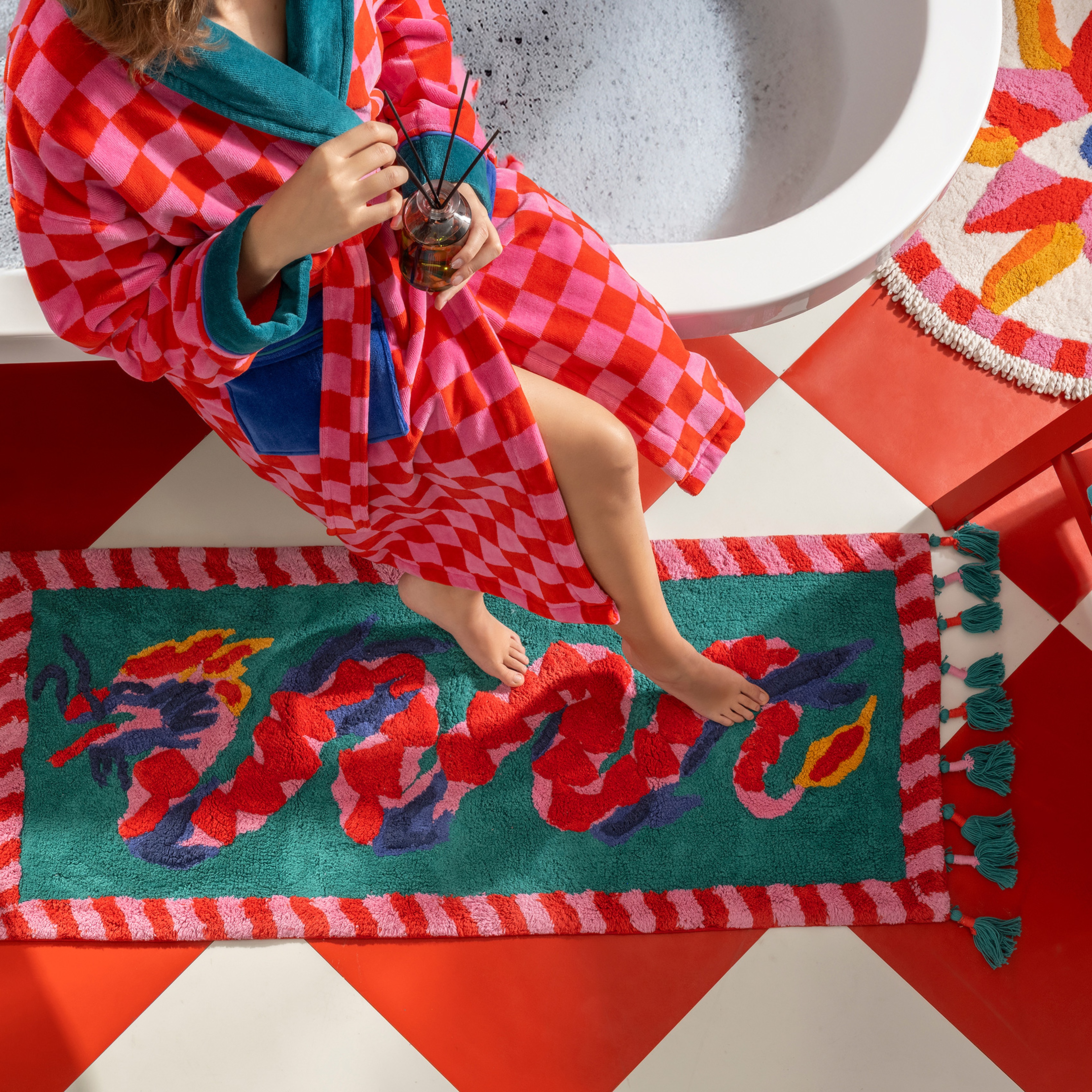 Punjab Pamuk %100 Pamuk Banyo Paspası 50x120 Cm Renkli