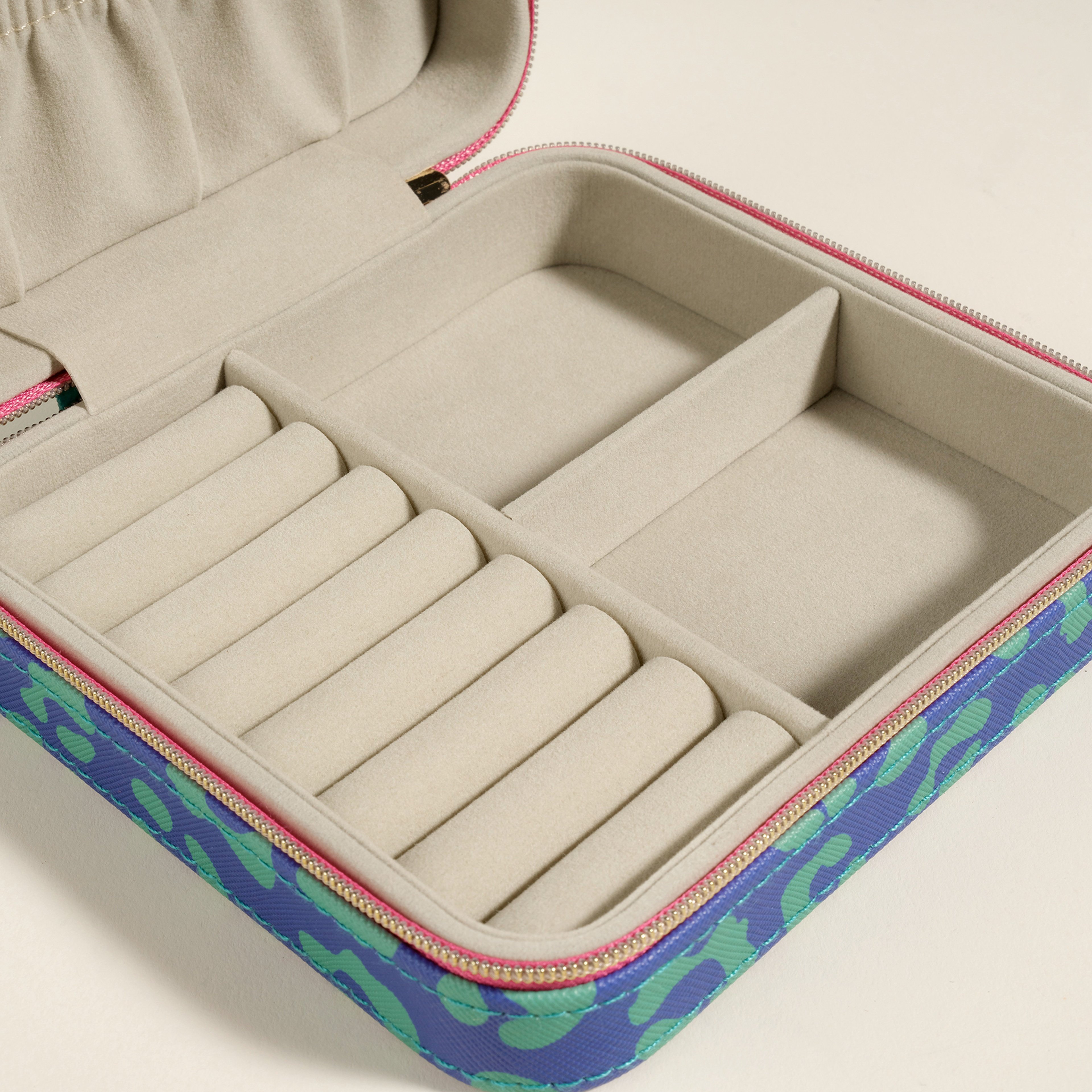 Meılın Pvc Takı Kutusu 14.5x13.5x5.1 Cm Koyu Yeşil - Koyu Mavi