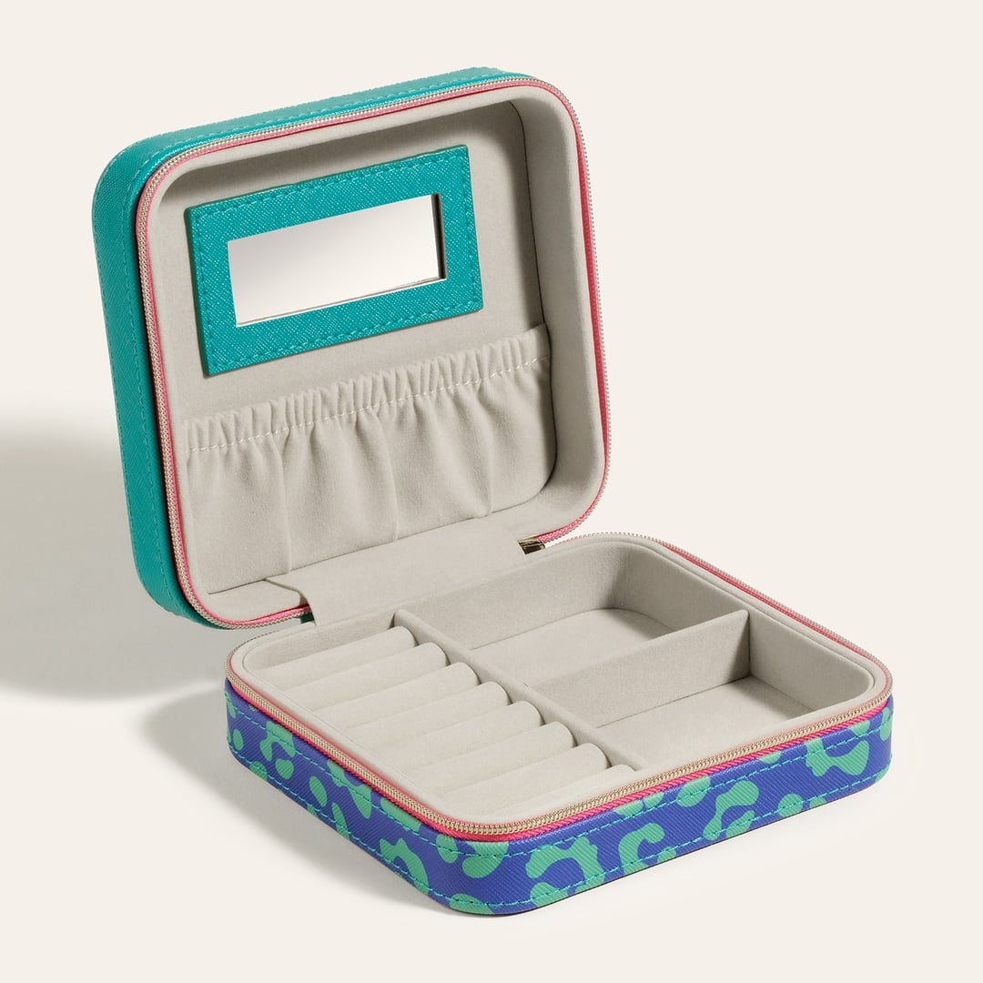 Meılın Pvc Takı Kutusu 14.5x13.5x5.1 Cm Koyu Yeşil - Koyu Mavi