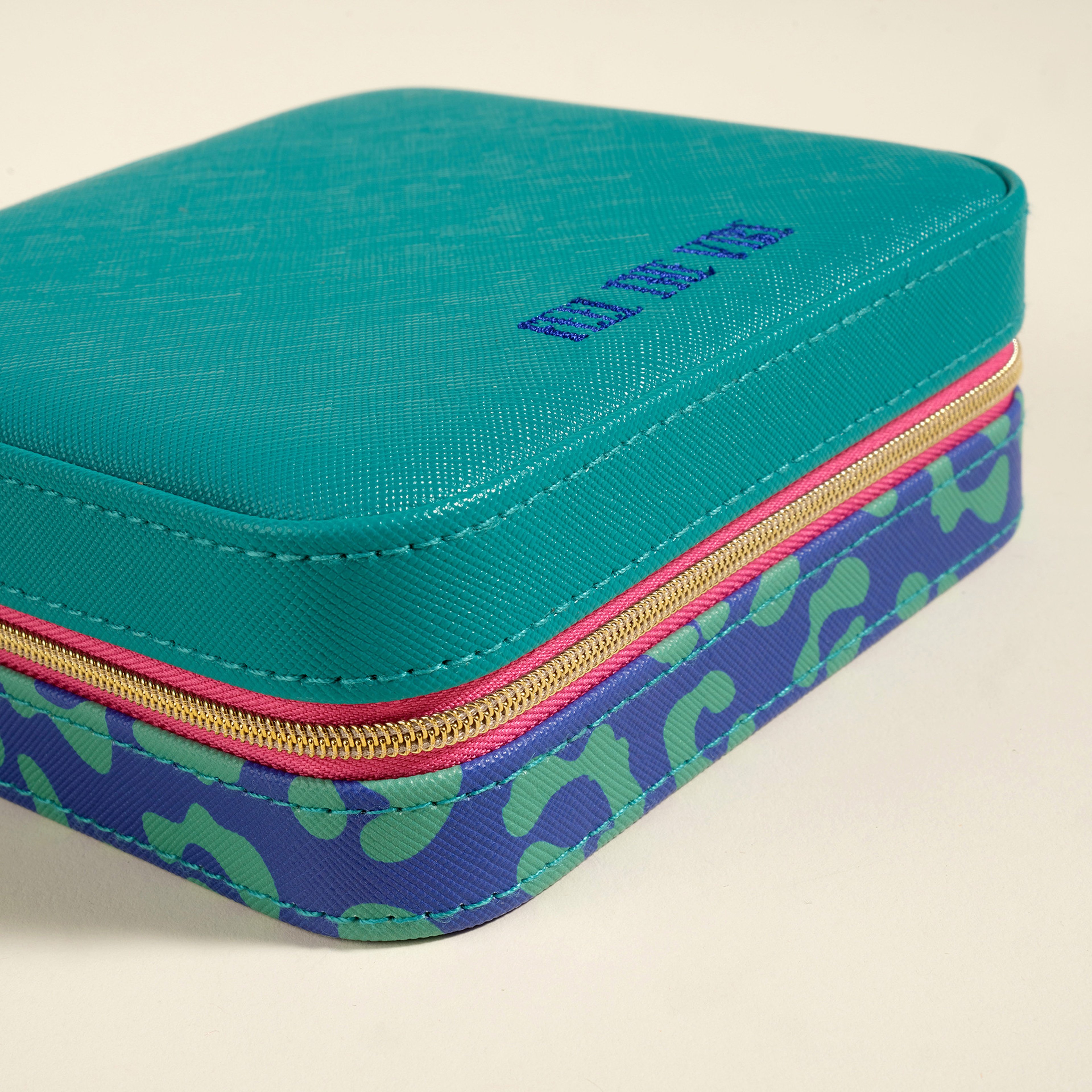 Meılın Pvc Takı Kutusu 14.5x13.5x5.1 Cm Koyu Yeşil - Koyu Mavi