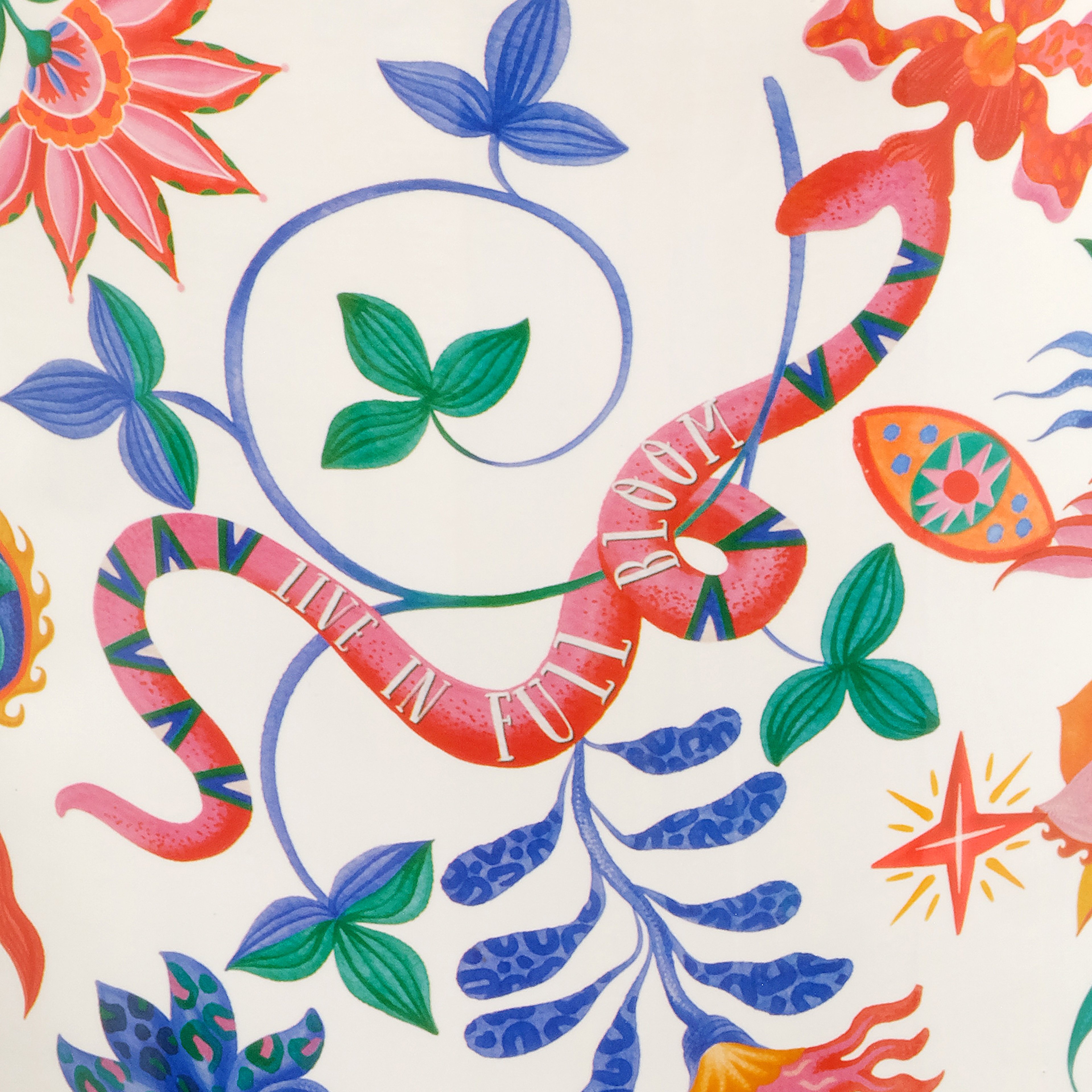 Tanbu Porselen Tabure 31x31x44 Cm Beyaz - Renkli