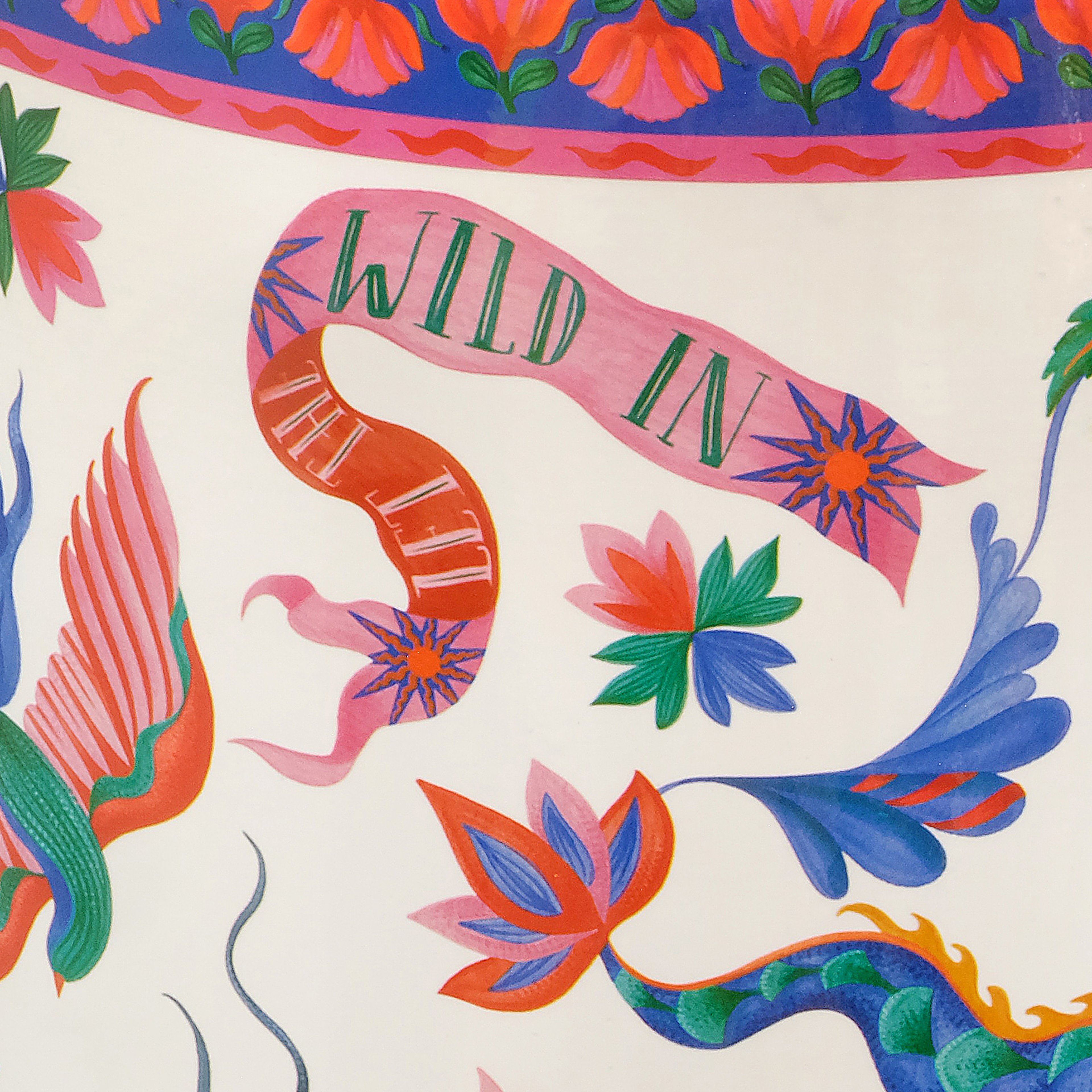 Tanbu Porselen Tabure 31x31x44 Cm Beyaz - Renkli