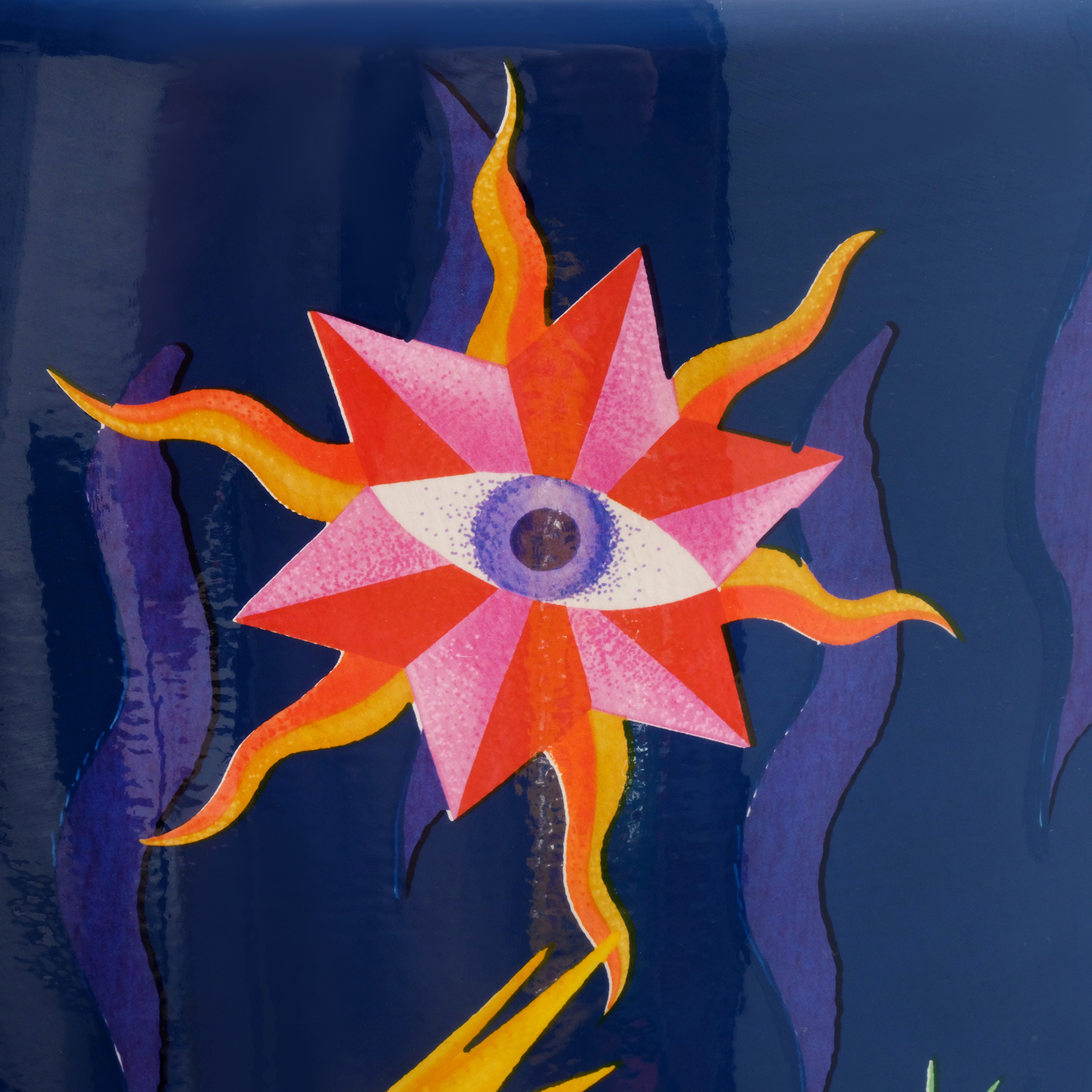 Tanbu Porselen Tabure 31x31x44 Cm Koyu Mavi