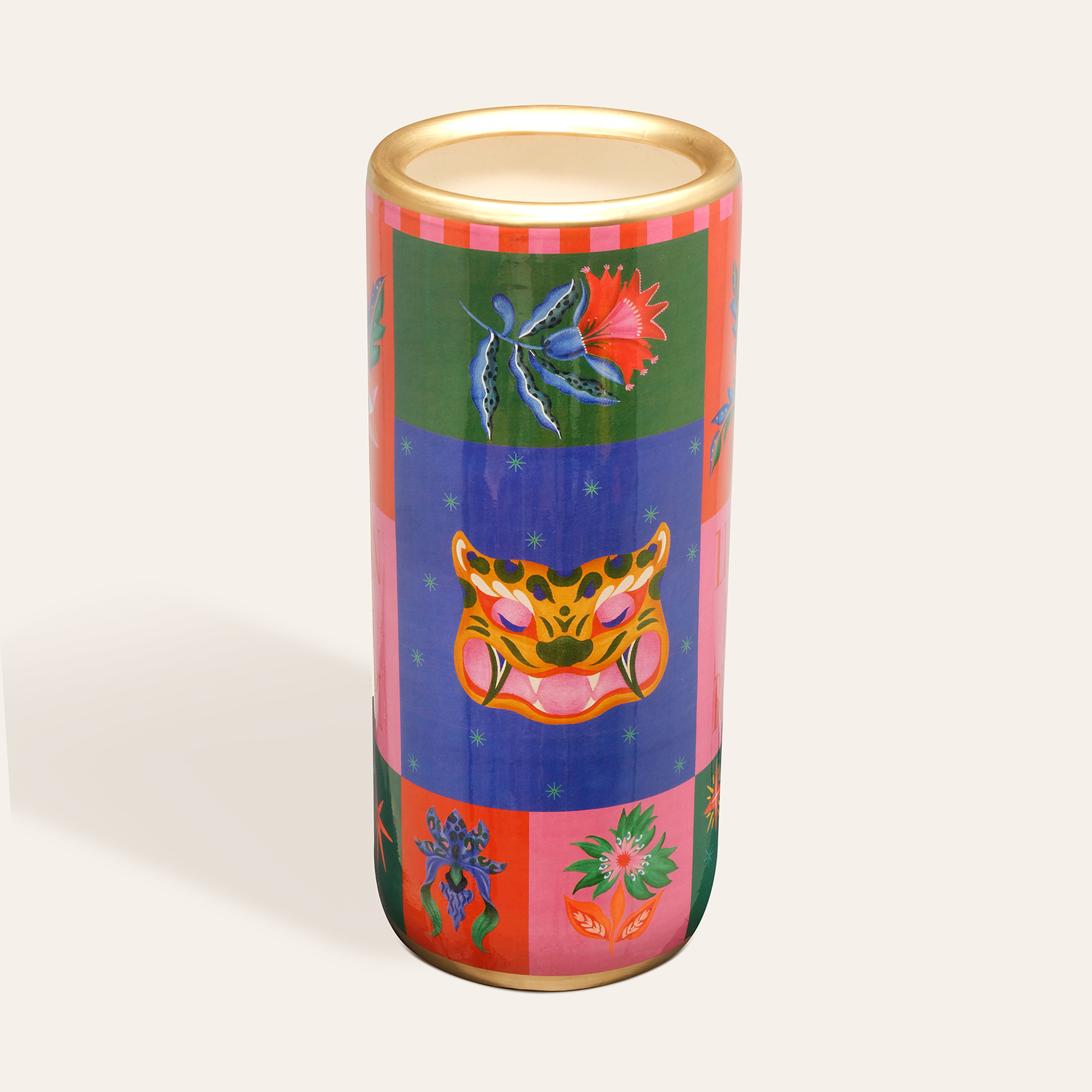 Tanbu Porselen Şemsiyelik 20x20x46 Cm Turuncu - Mavi