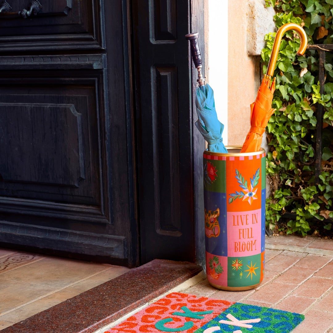 Tanbu Porselen Şemsiyelik 20x20x46 Cm Turuncu - Mavi