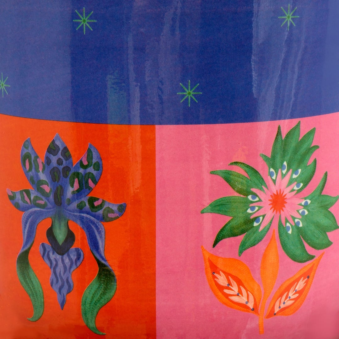 Tanbu Porselen Şemsiyelik 20x20x46 Cm Turuncu - Mavi