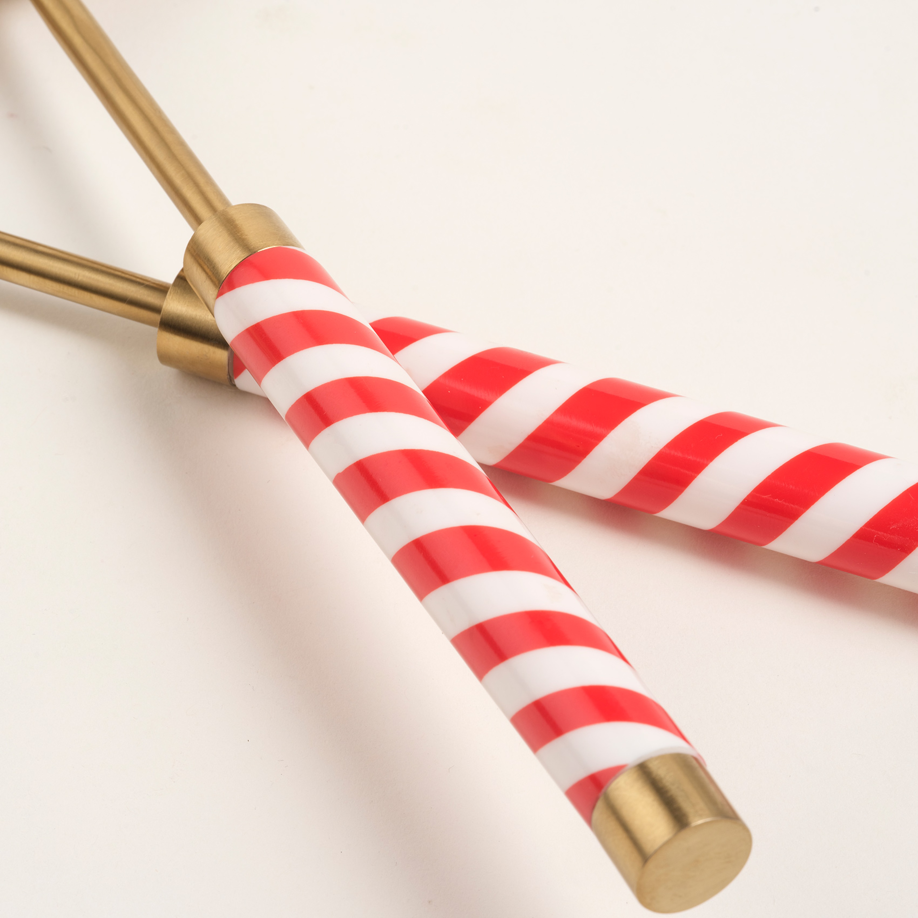 Rampur Çelik - Pirinç Salata Kaşık Seti 8x29x2 Cm Altın- Kırmızı