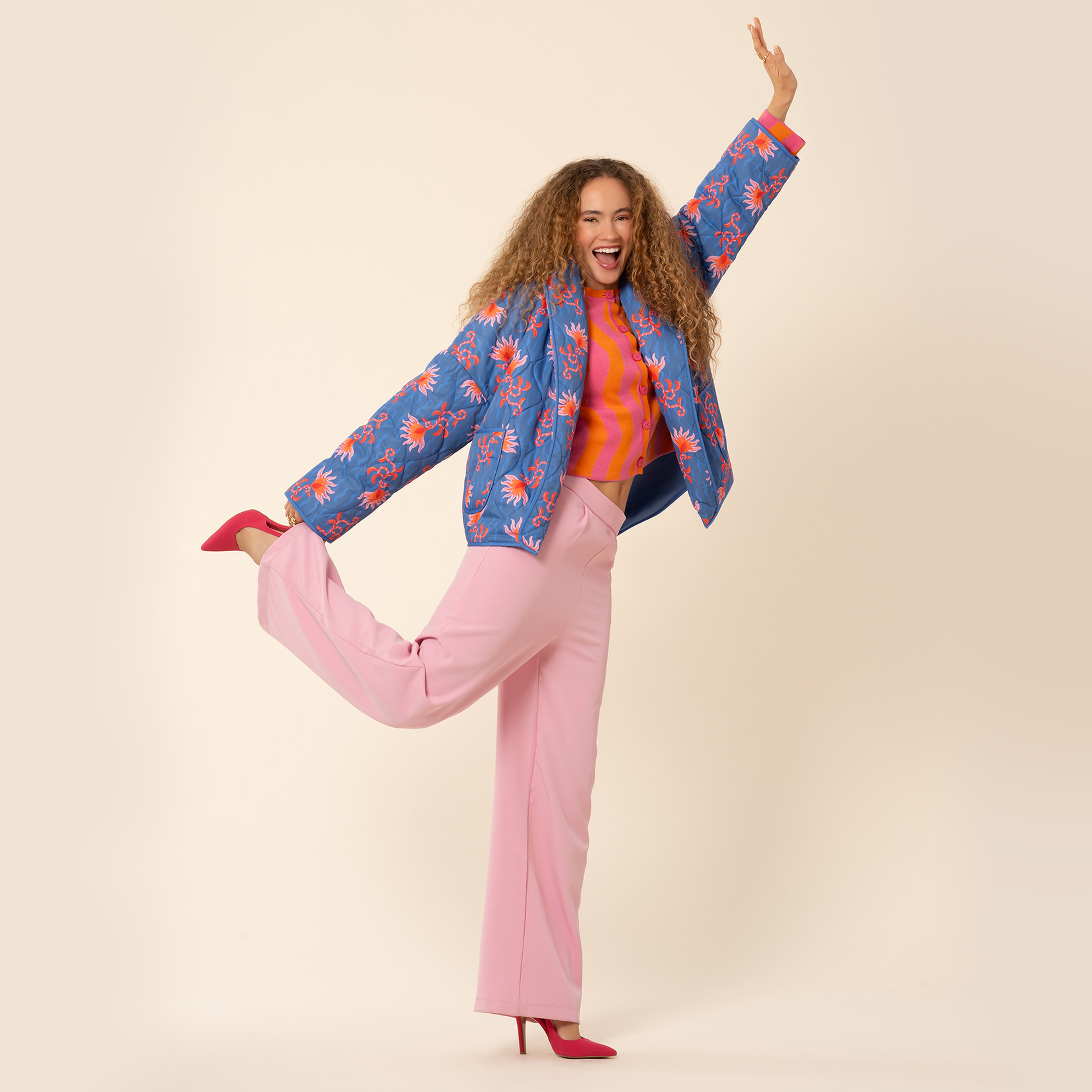 Tarabya Dijital Baskılı Puffer Ceket - Lacivert