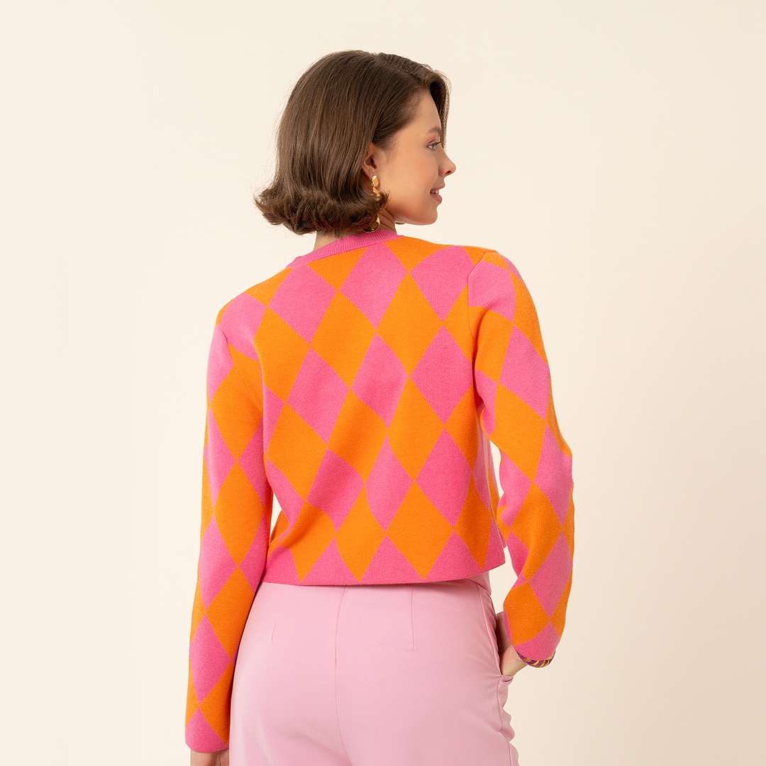 Tarabya Triko Kazak - Pembe - Turuncu