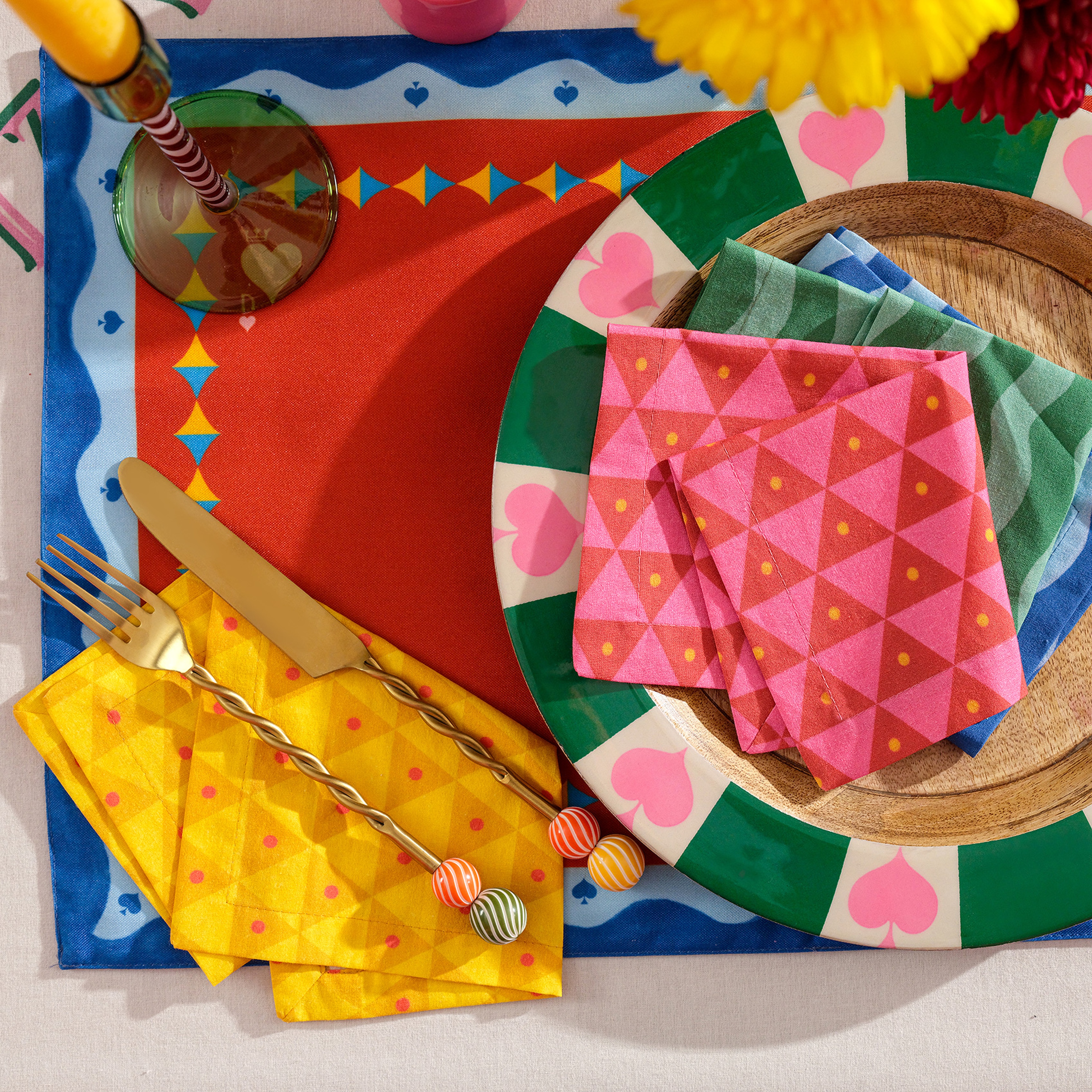 Nilüfer Dijital Baskılı Pamuk Peçete Seti 25x25 Cm Renkli