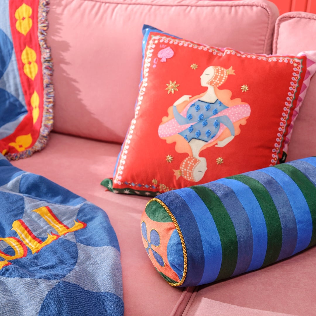 Hansı Dijital Baskılı Dolgulu Kırlent 17x47 Cm Yeşil - Mavi