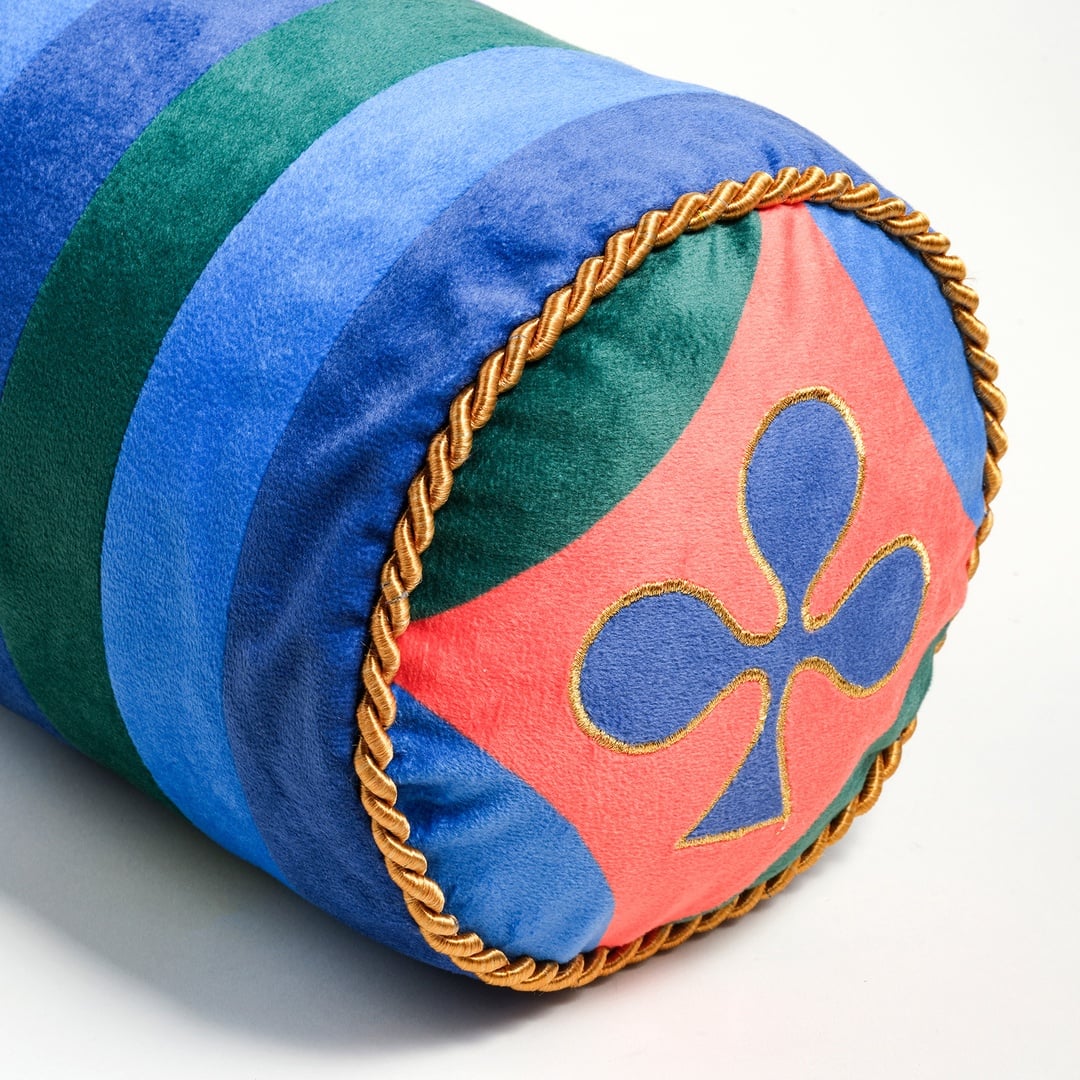 Hansı Dijital Baskılı Dolgulu Kırlent 17x47 Cm Yeşil - Mavi