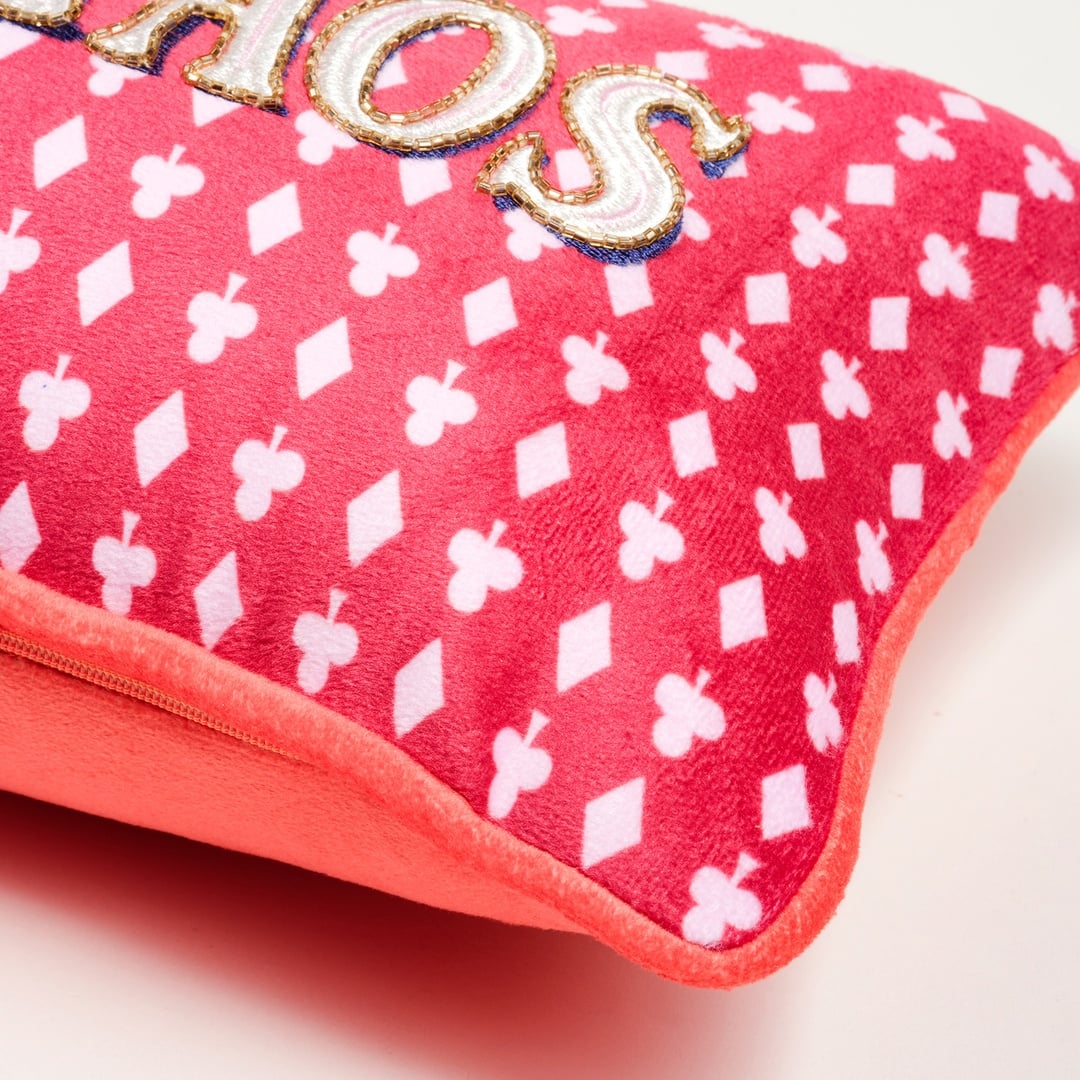 Hansı Dijital Baskılı Nakışlı Dolgulu Kırlent 20x55 Cm Kırmızı