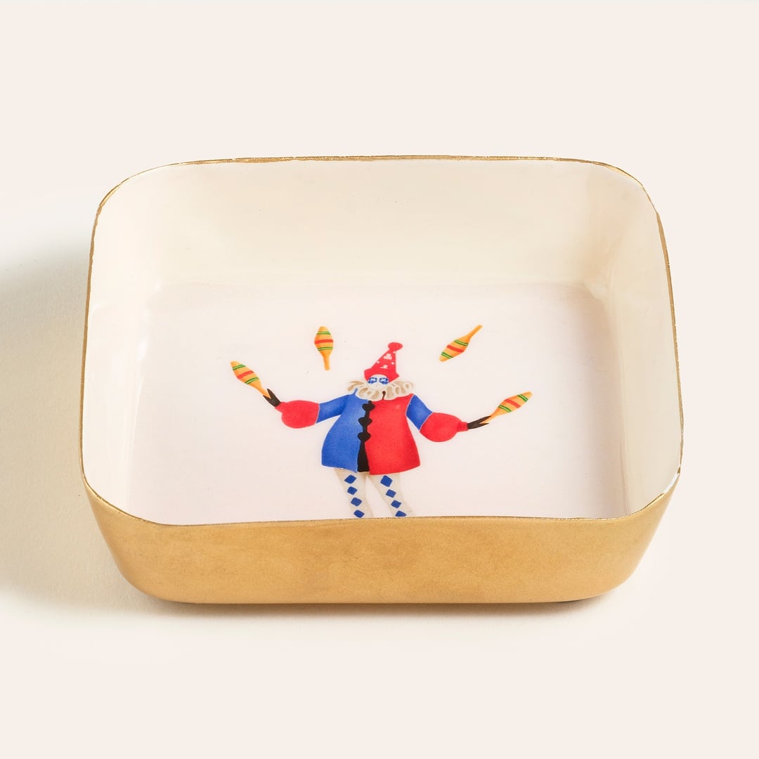 Nanpur Demir Dekoratif Tepsi 9x9x2.5 Cm Beyaz