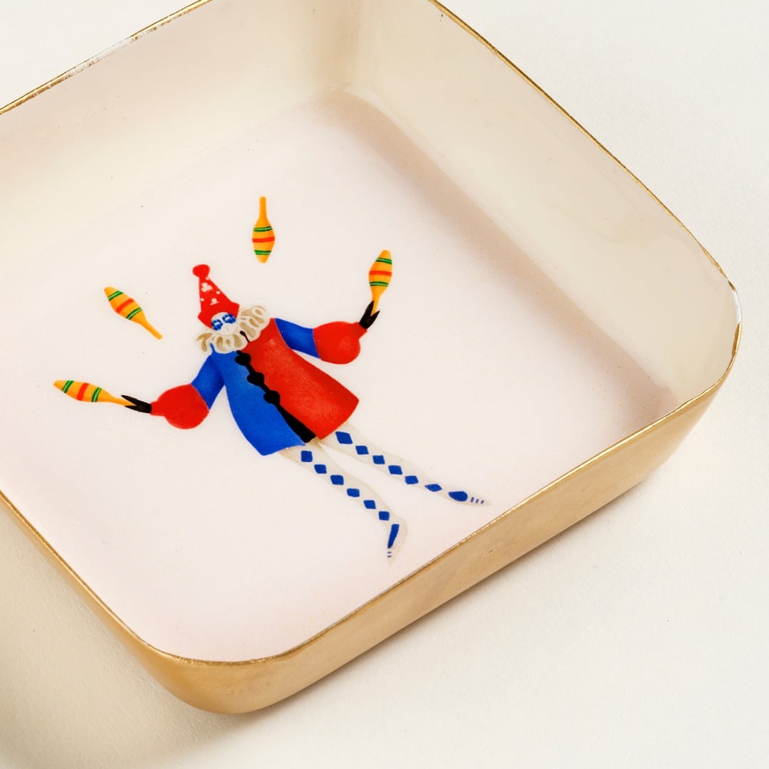 Nanpur Demir Dekoratif Tepsi 9x9x2.5 Cm Beyaz