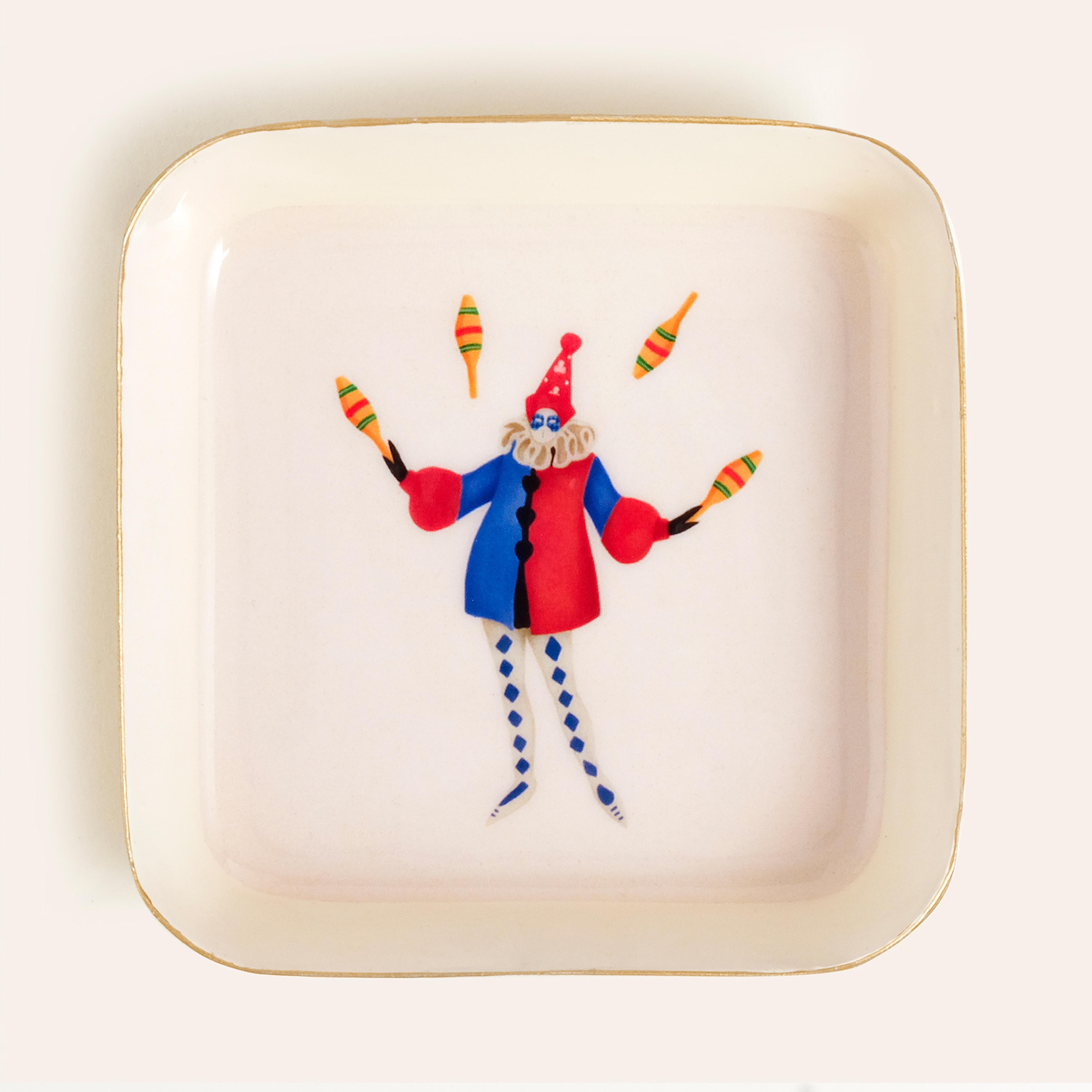 Nanpur Demir Dekoratif Tepsi 9x9x2.5 Cm Beyaz