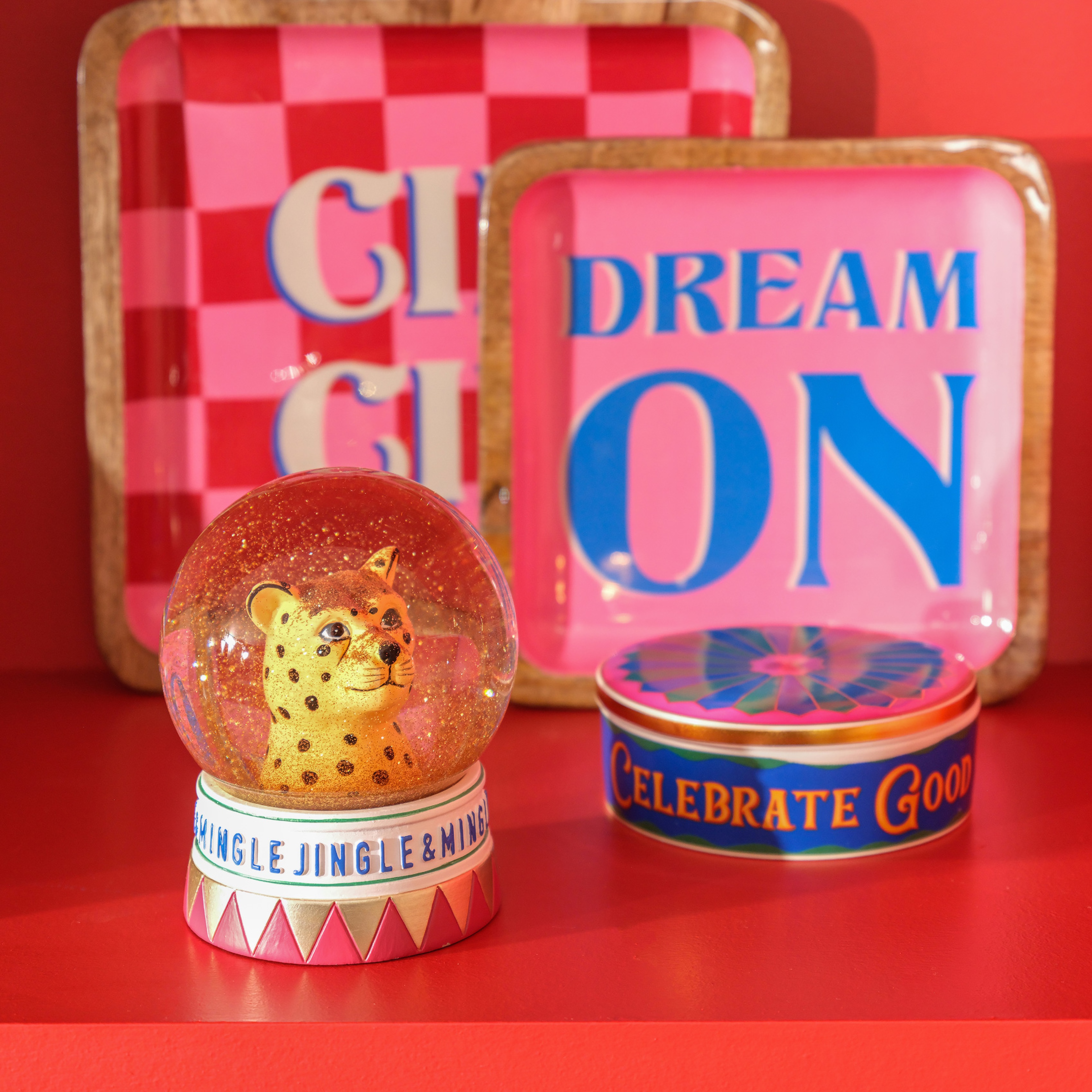 Meılın Cam Kar Küresi 10x10x13 Cm Sarı - Kırmızı