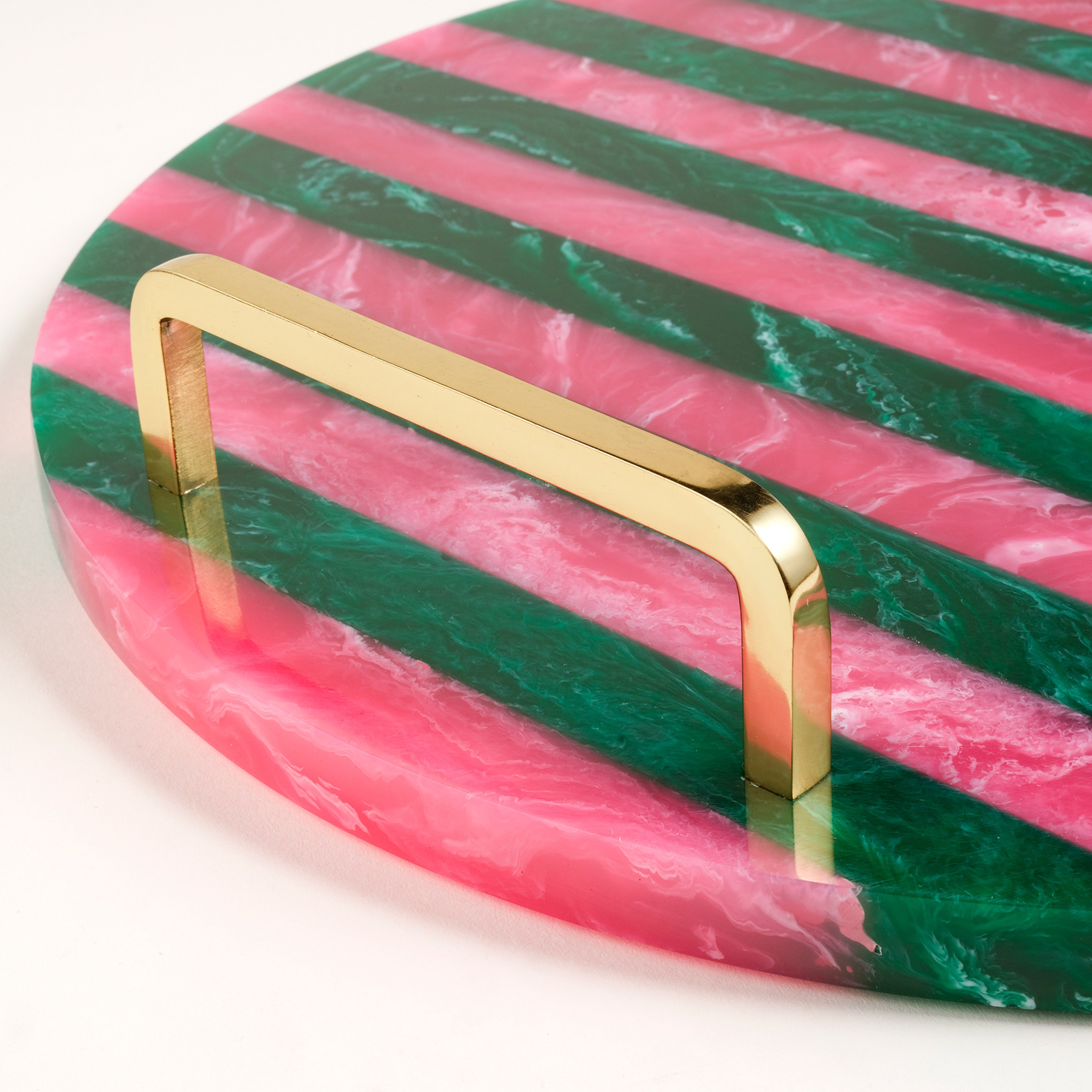 Tanda Reçine Tepsi 35x35x6 Cm Yeşil - Pembe