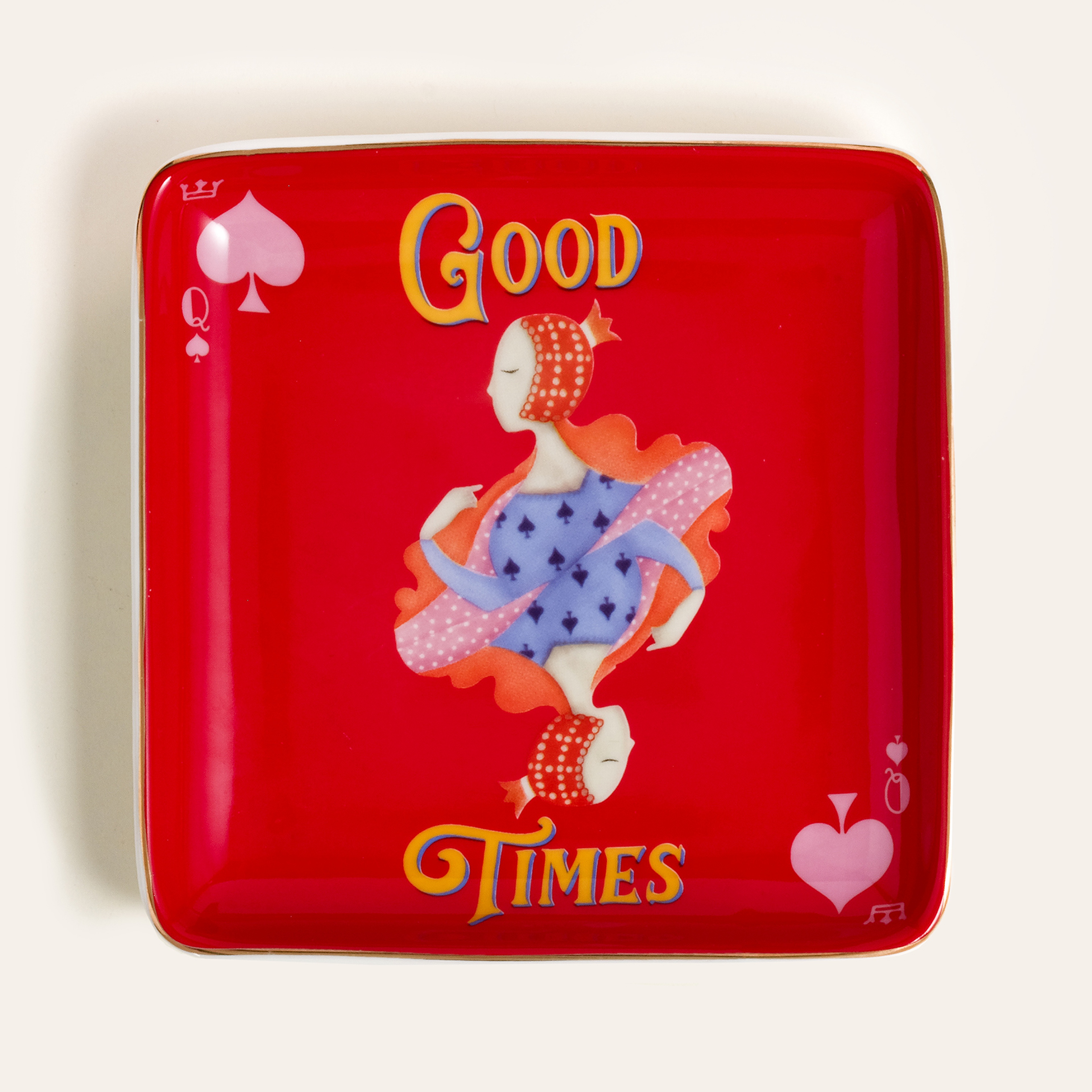 Luohu Porselen Tabak 12x12x2 Cm Kırmızı