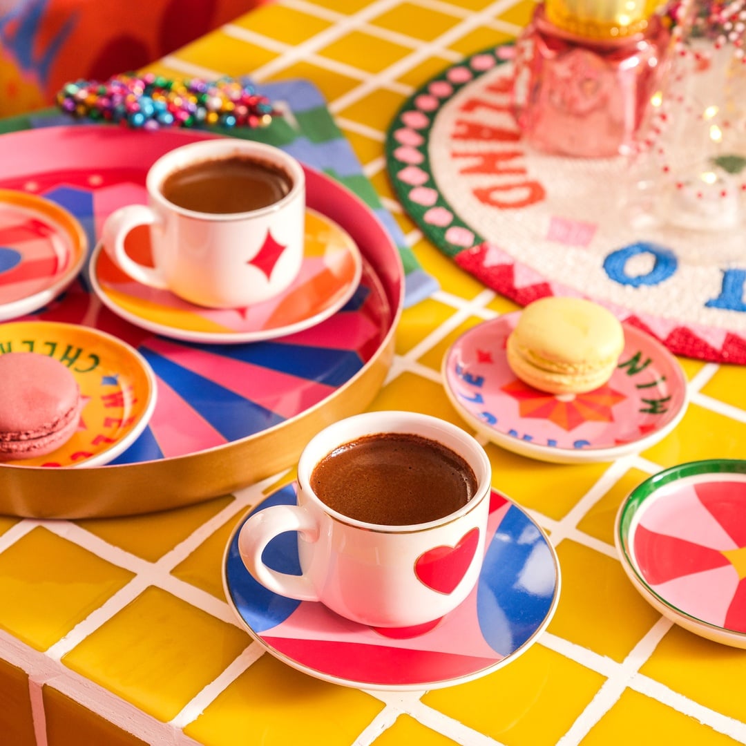 Luohu Porselen Kahve Seti 90 Ml Renkli