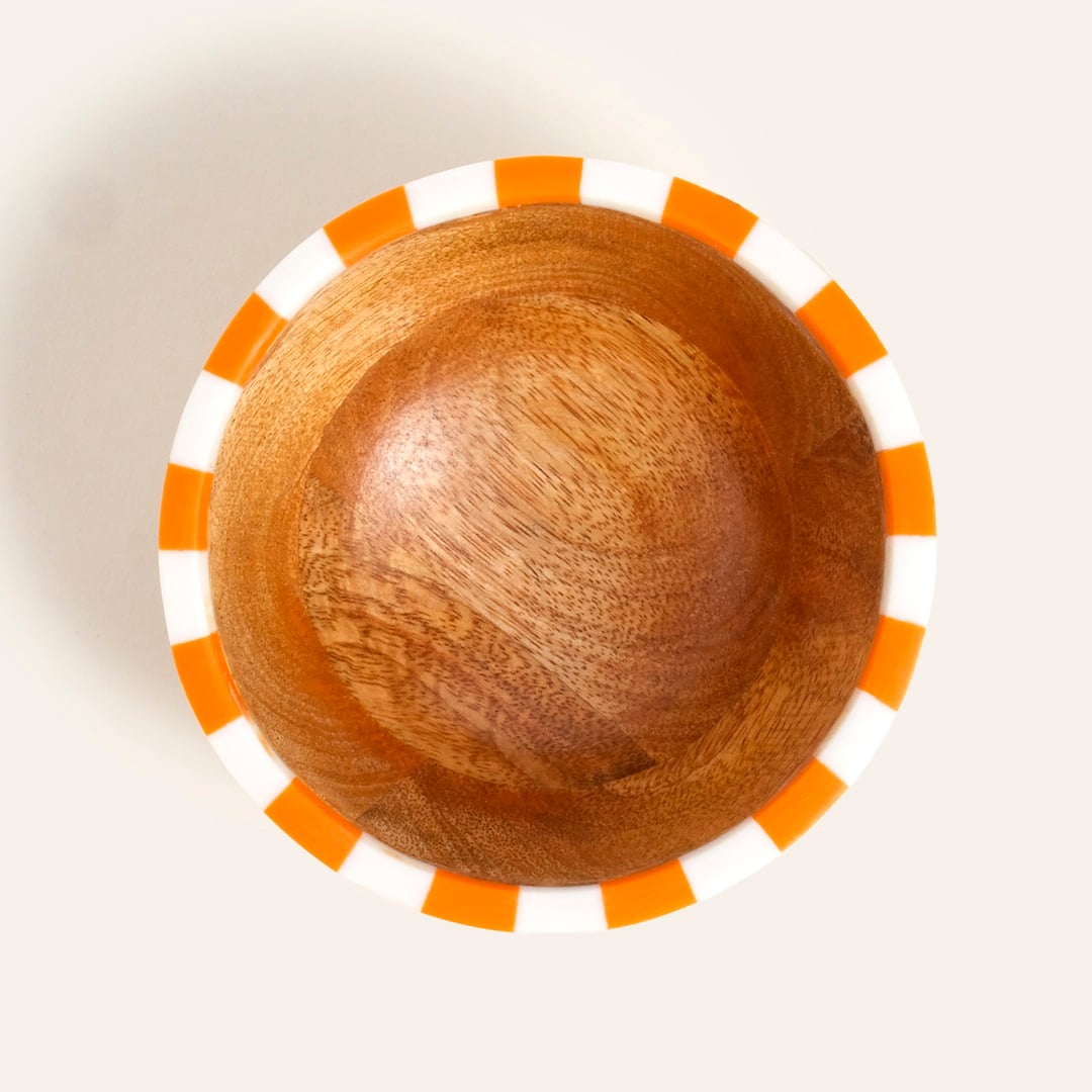 Nohar Mango Ağacı - Reçine Kase 13x13x6 Cm Turuncu