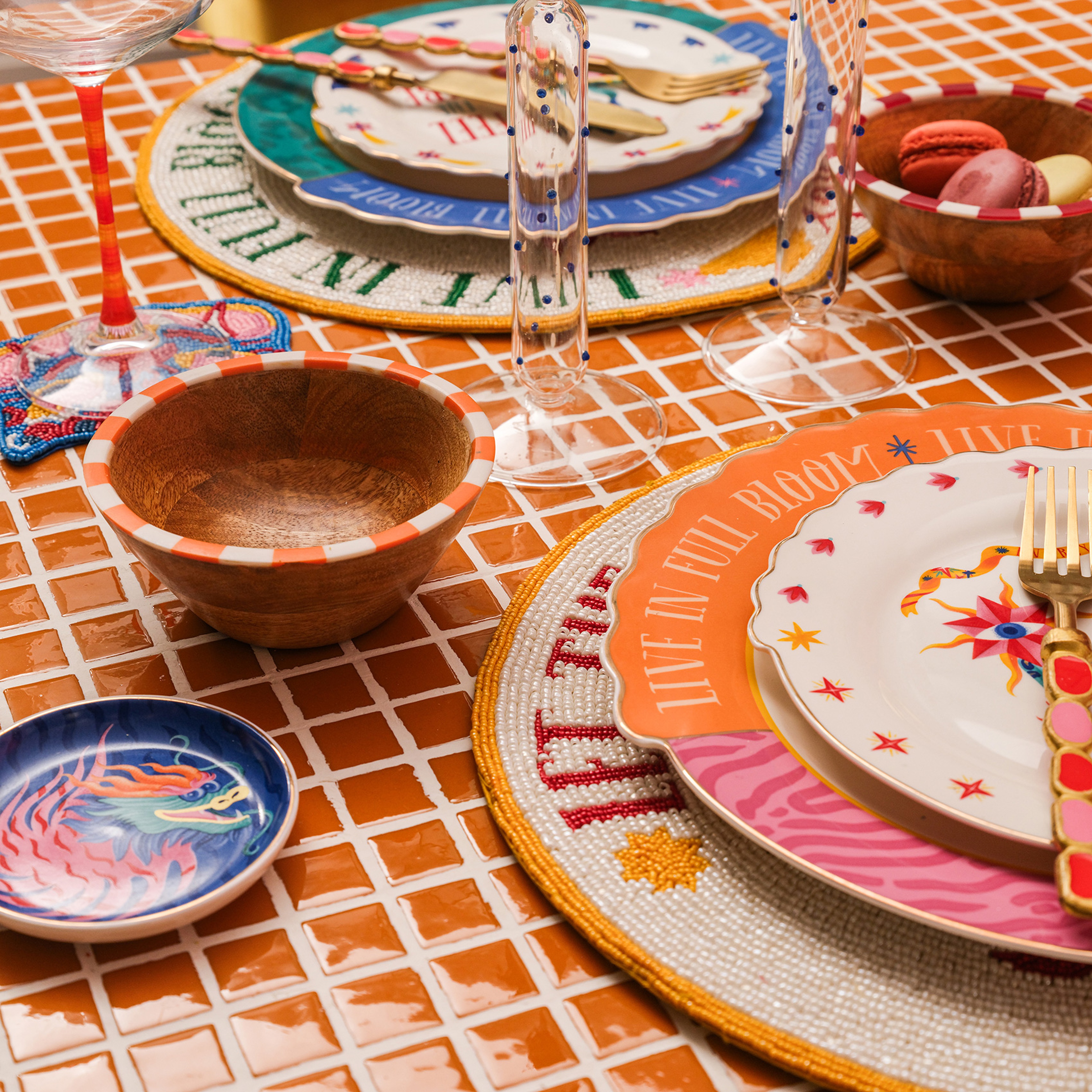 Nohar Mango Ağacı - Reçine Kase 13x13x6 Cm Turuncu