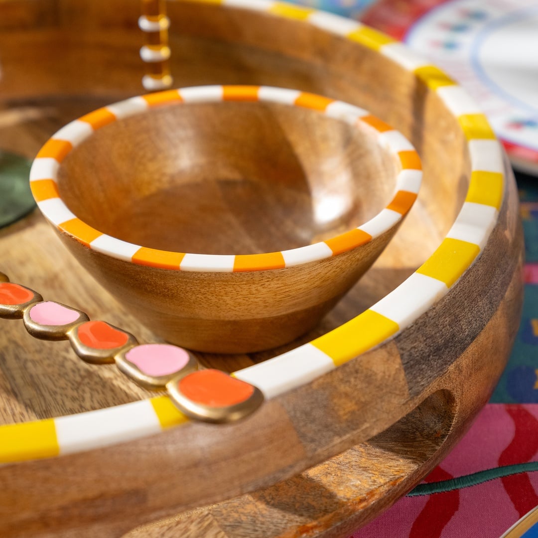 Nohar Mango Ağacı - Reçine Kase 13x13x6 Cm Turuncu