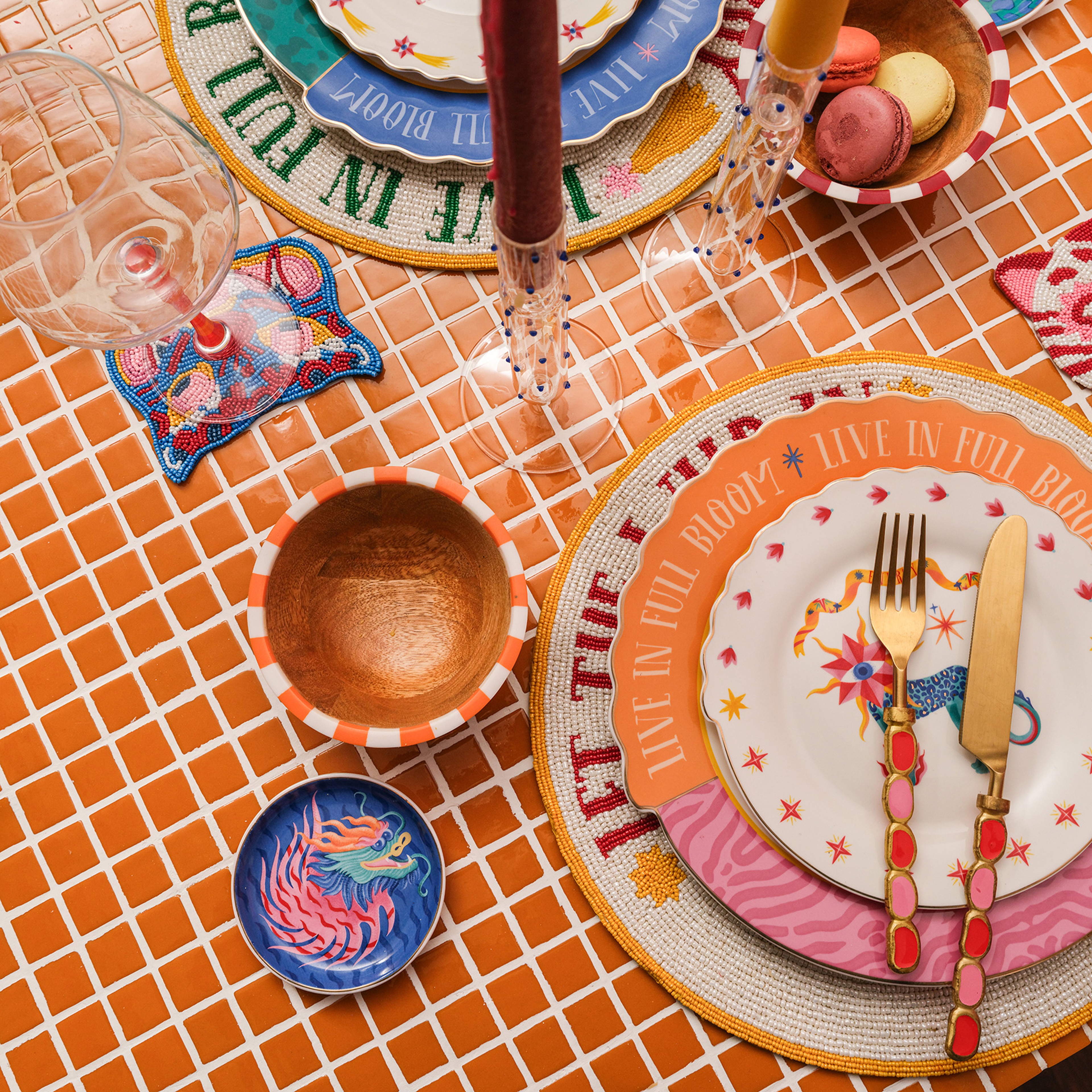 Nohar Mango Ağacı - Reçine Kase 13x13x6 Cm Turuncu