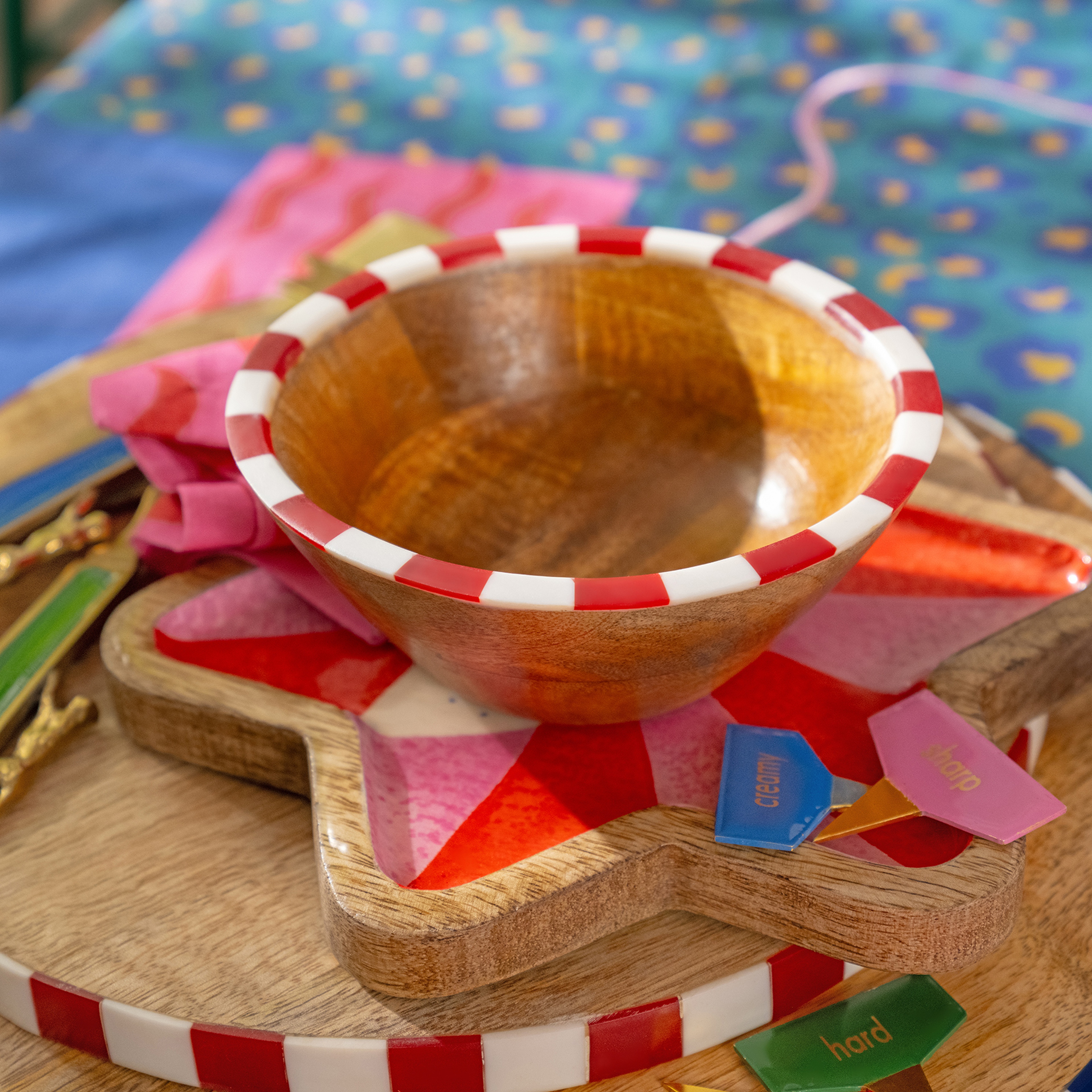 Nohar Mango Ağacı - Reçine Kase 13x13x6 Cm Kırmızı